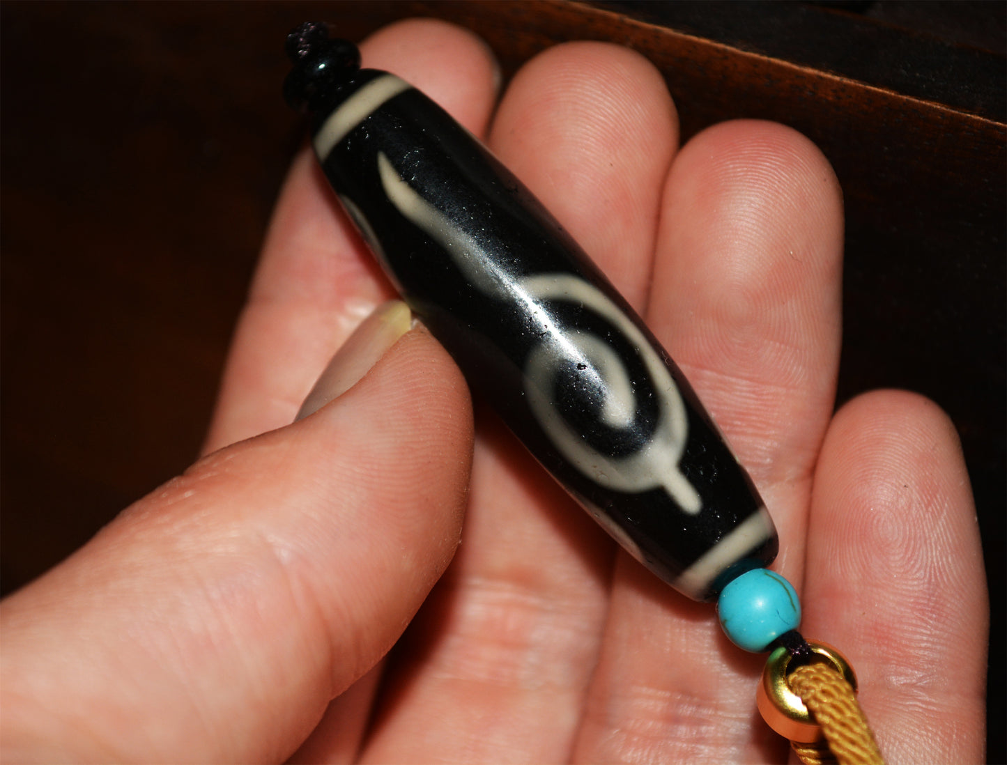 Real Ancient Tibetan Ruyi Four Eyes Dzi Bead Amulet Pendant Himalaya Agate Old Genuine Pure 4 Eyed Gzi Talisman Bracelet