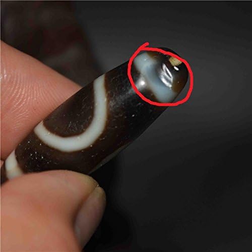 Real Tibetan Sun and Moon Dzi Bead Amulet Ancient Himalayan Pendant Agate Old Bracelet Gzi Tibet