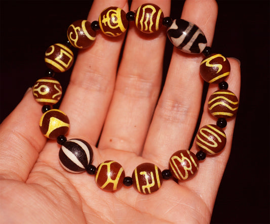 Real tibetan pure tiger tooth dzi bead amulet genuine old ancient himalaya agate garuda bird water wave green tara sakor namkor ruyi nectar bottle god of wealth gzi pendant talisman bracelet