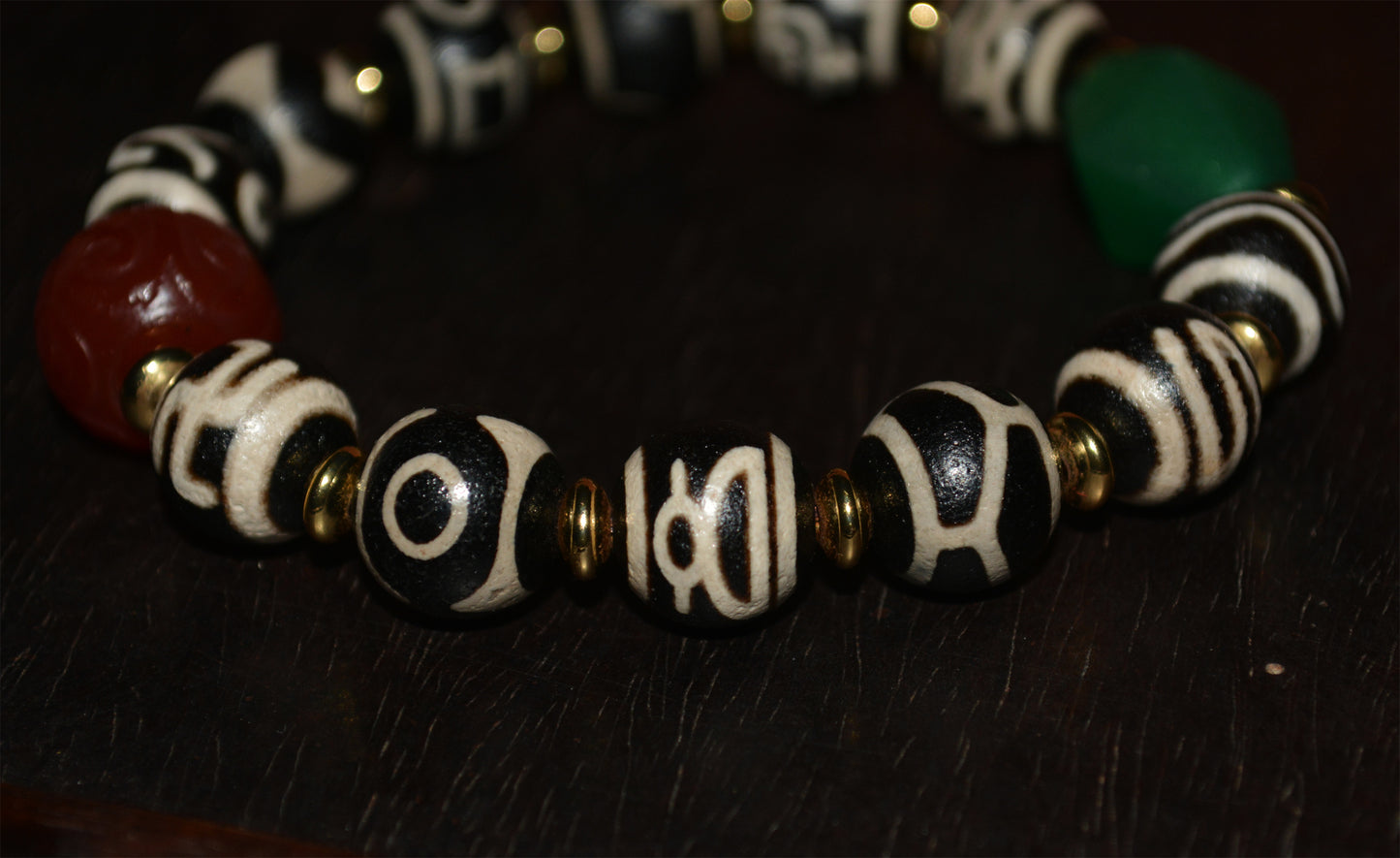 Real tibetan pure tiger tooth three eyes dzi bead amulet genuine old ancient himalaya agate garuda bird water wave green tara sakor namkor ruyi nectar bottle god of wealth gzi pendant talisman bracelet