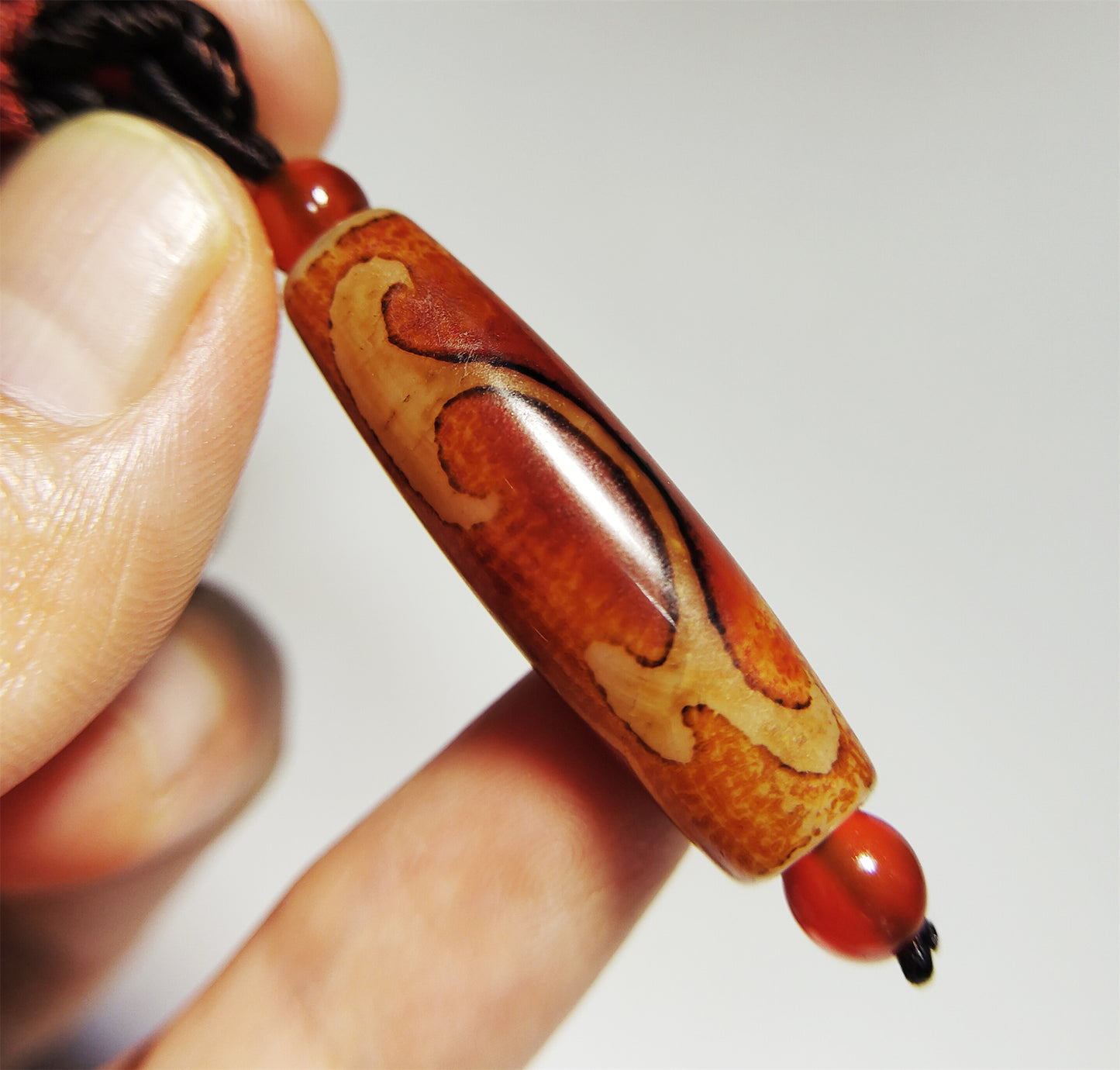 Real tibetan ruyi dzi bead amulet genuine old ancient himalaya agate pure green tara gzi pendant talisman bracelet