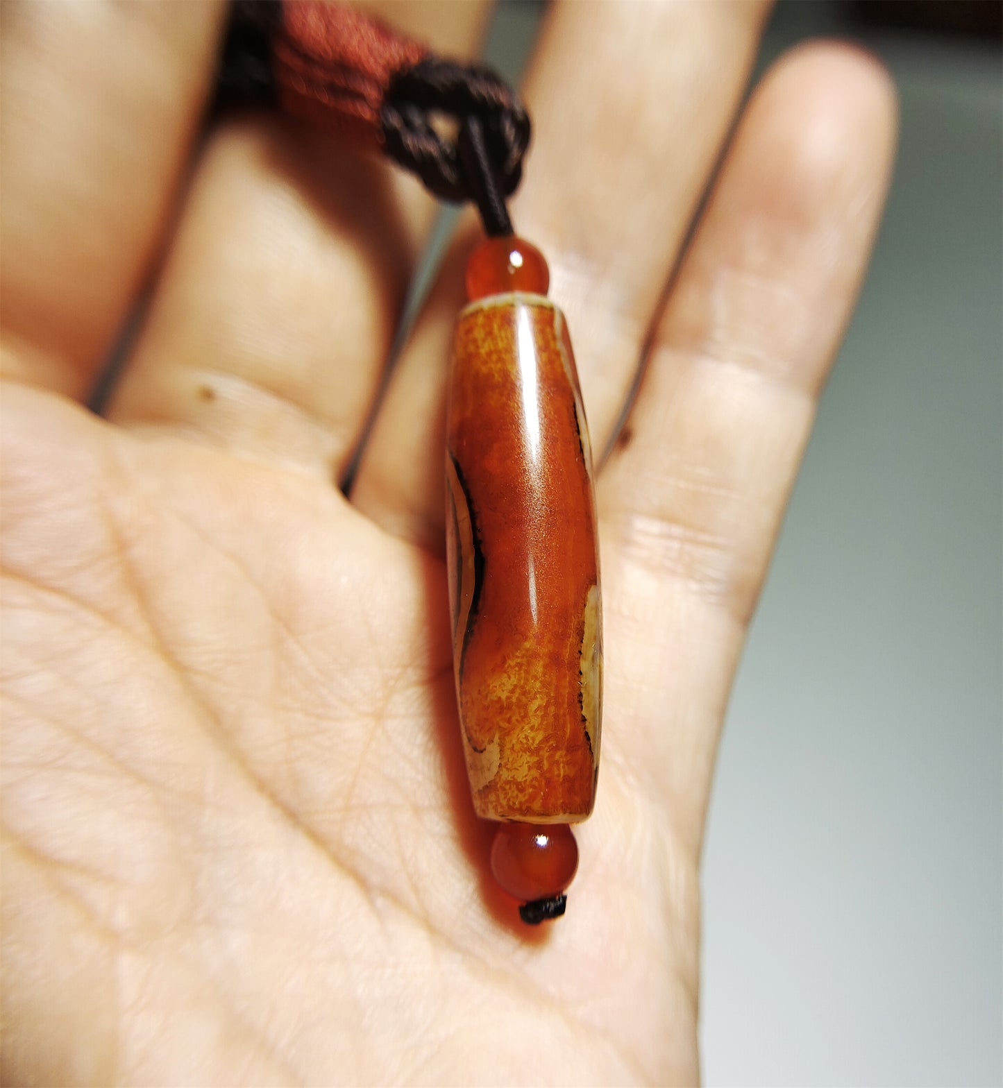 Real tibetan ruyi dzi bead amulet genuine old ancient himalaya agate pure green tara gzi pendant talisman bracelet