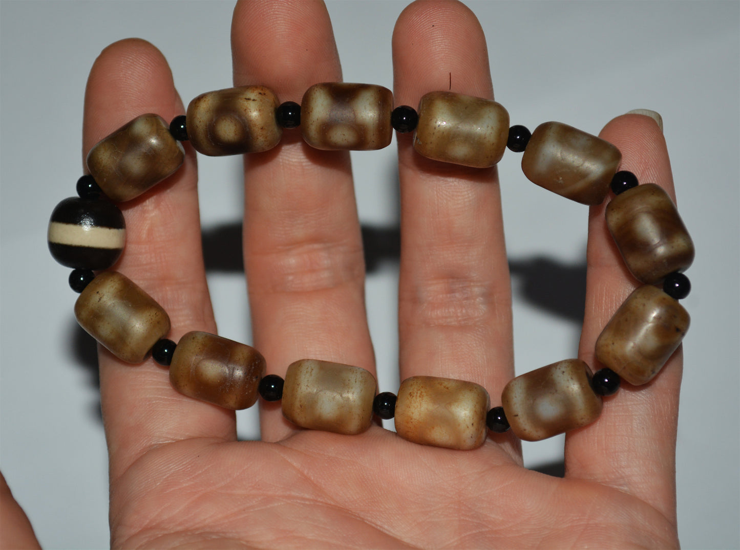 Real tibetan three eyes dzi bead amulet genuine old ancient himalaya agate pure 3 gzi pendant talisman bracelet mala