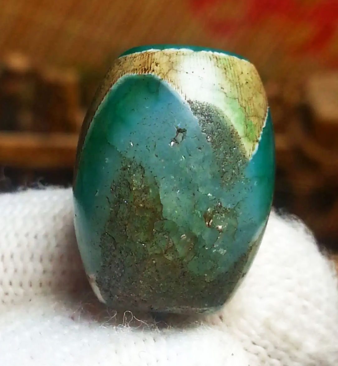 Real Tibetan Old Antique Zigzag Water Wave Dzi Bead Amulet Pendant Himalaya Agate Genuine tiger tooth gzi talisman