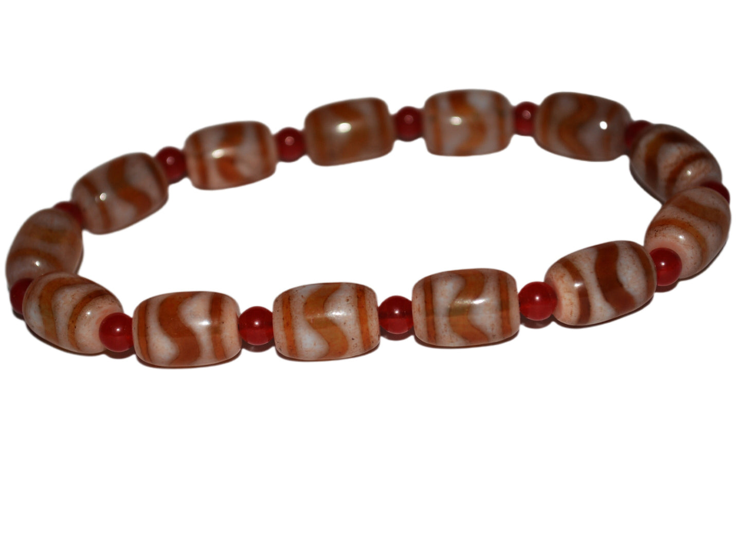 Real Tibetan Ancient Water Wave Tiger Dzi Bead Bracelet Amulet Mala Himalaya Agate Gzi Tibet Mala Prayer Beads Genuine