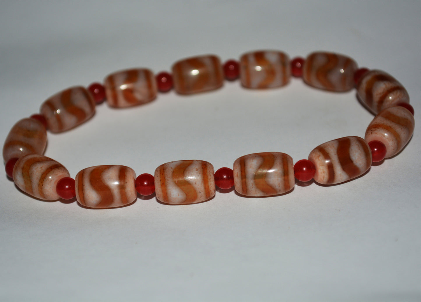 Real Tibetan Ancient Water Wave Tiger Dzi Bead Bracelet Amulet Mala Himalaya Agate Gzi Tibet Mala Prayer Beads Genuine