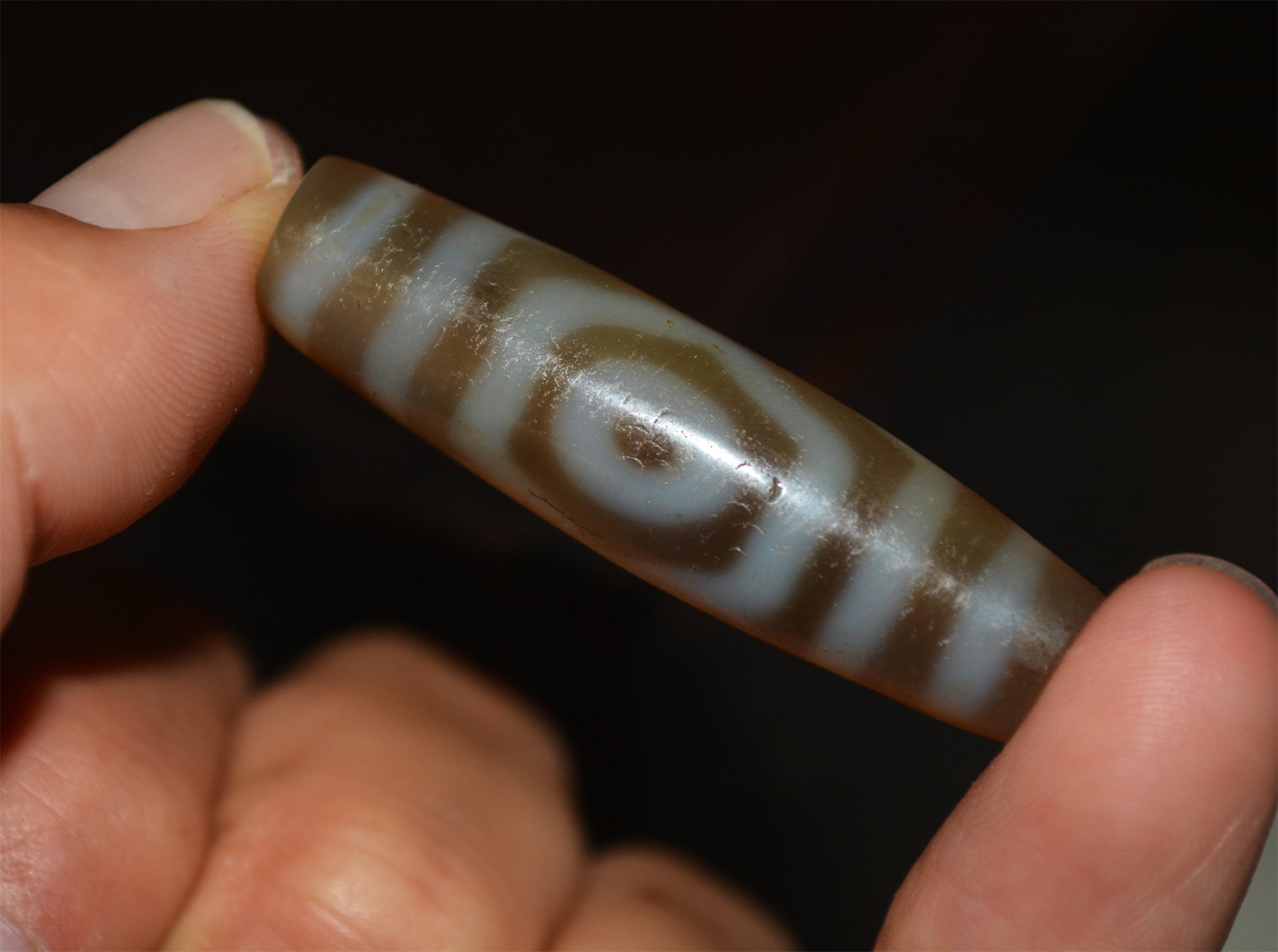 Tibet Old Ancient Three Eyes Dzi Bead Amulet Pendant Himalayas Agate Pure 3 Eyed Gzi Antique Real Talisman Bracelet