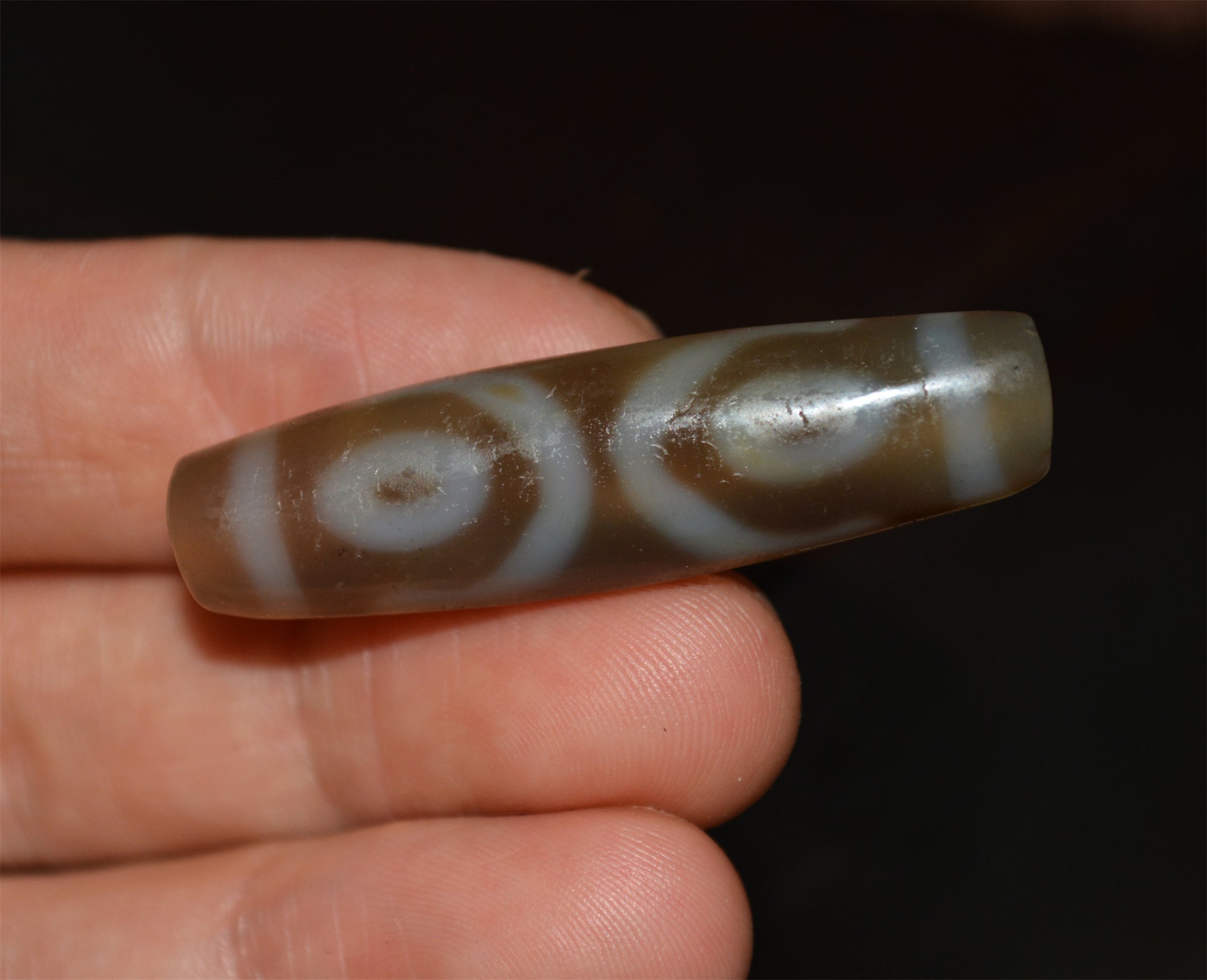 Tibet Old Ancient Three Eyes Dzi Bead Amulet Pendant Himalayas Agate Pure 3 Eyed Gzi Antique Real Talisman Bracelet