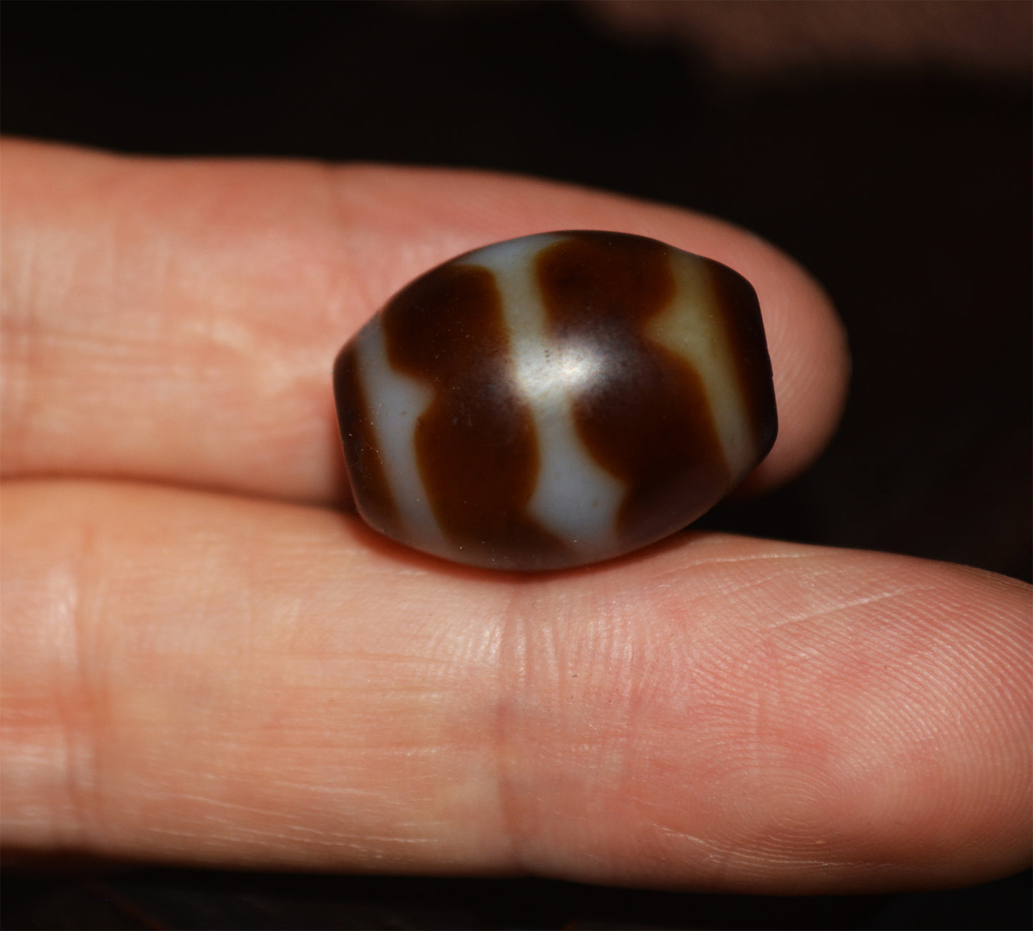 Tibetan Ancient Agate Tiger Tooth Dzi Bead Amulet Pendant Water Wave Himalayan Pure Zigzag Gzi Old Real Talisman Bracelet