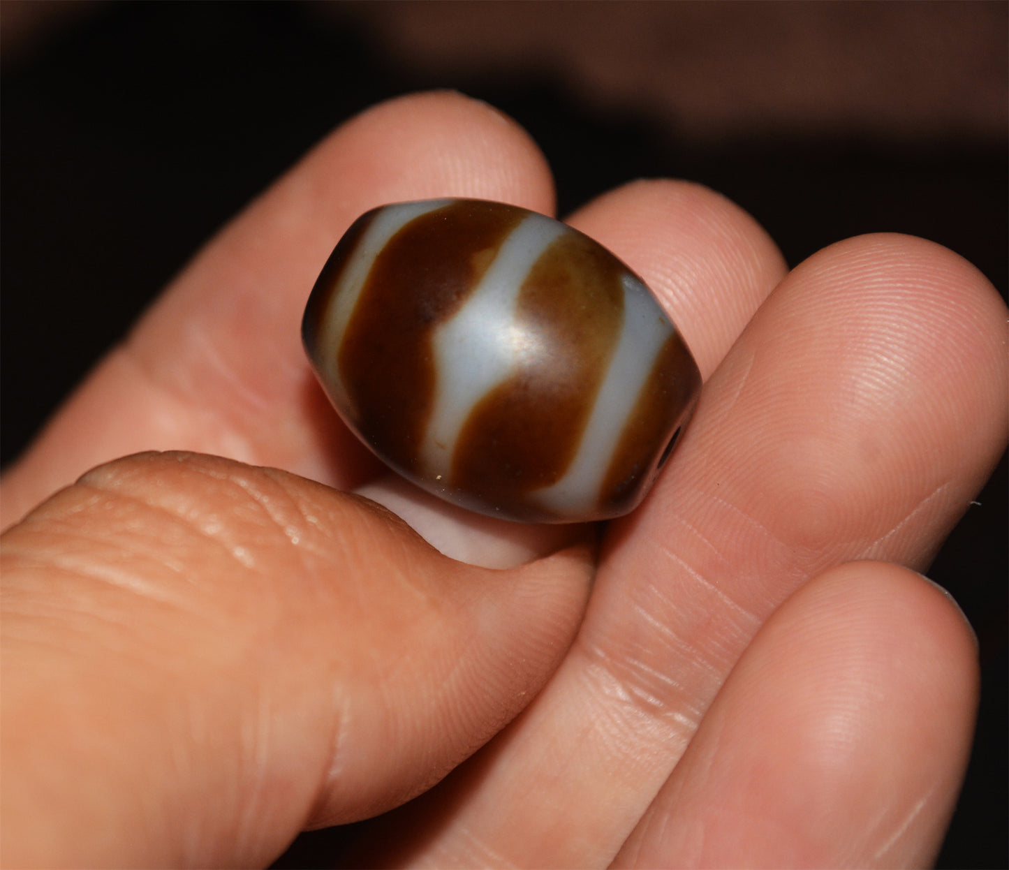 Tibetan Ancient Agate Tiger Tooth Dzi Bead Amulet Pendant Water Wave Himalayan Pure Zigzag Gzi Old Real Talisman Bracelet