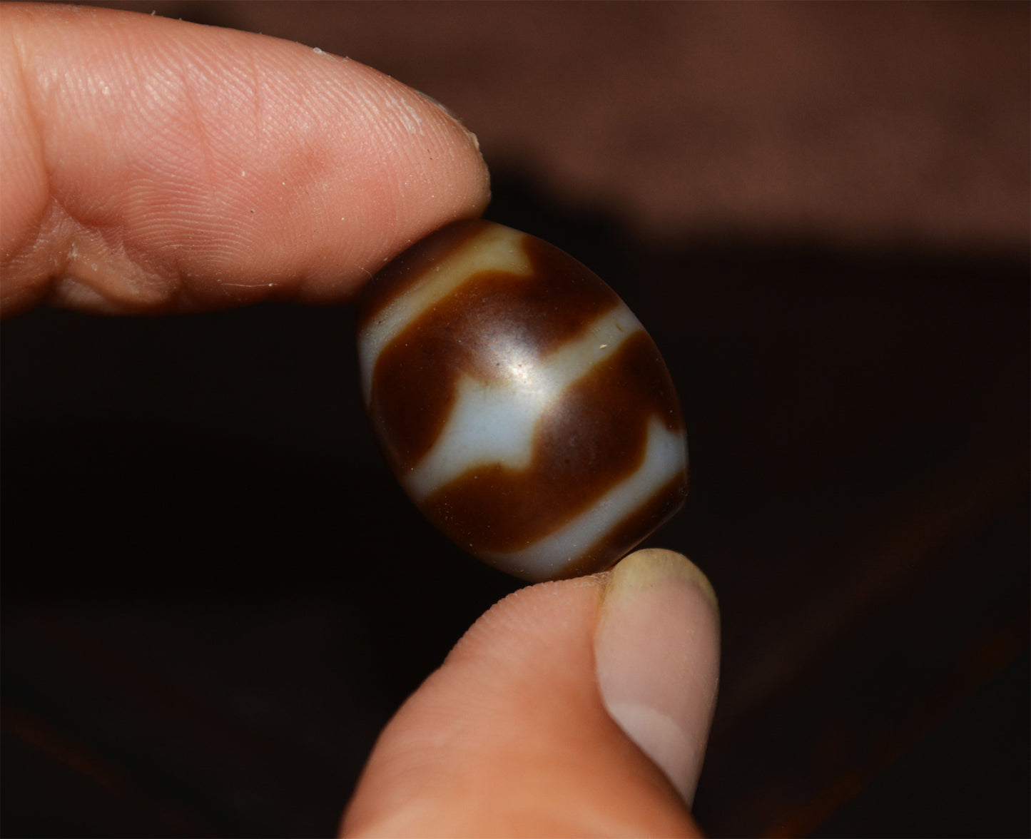 Tibetan Ancient Agate Tiger Tooth Dzi Bead Amulet Pendant Water Wave Himalayan Pure Zigzag Gzi Old Real Talisman Bracelet