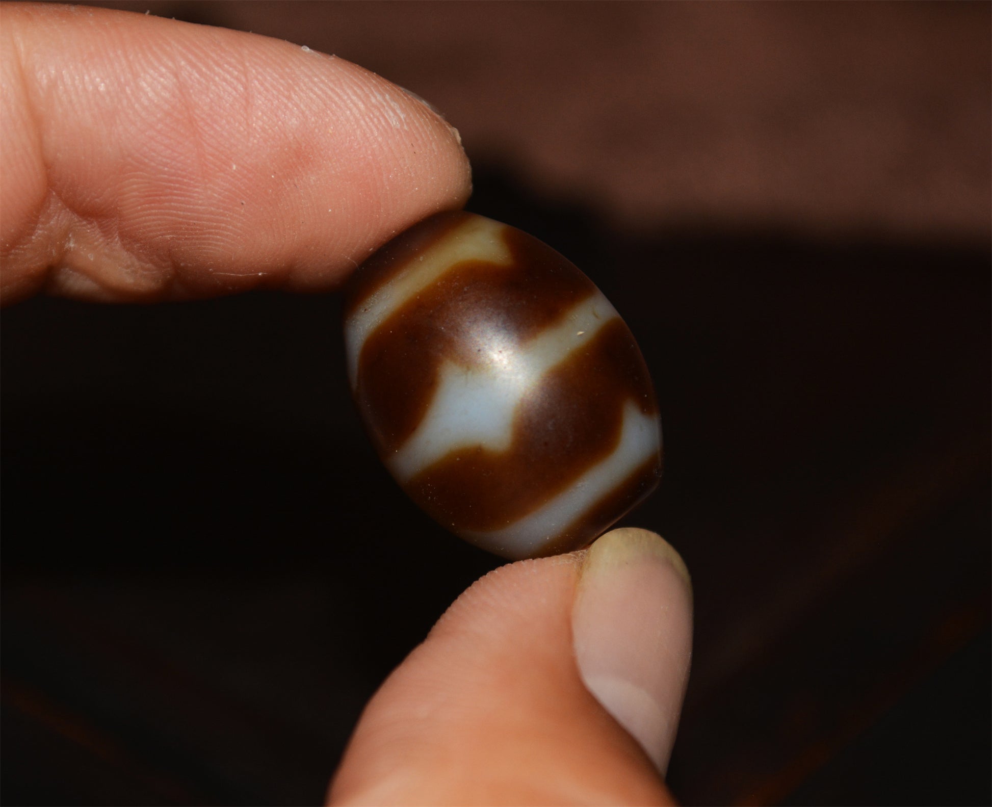 Tibetan Ancient Agate Tiger Tooth Dzi Bead Amulet Pendant Water Wave Himalayan Pure Zigzag Gzi Old Real Talisman Bracelet