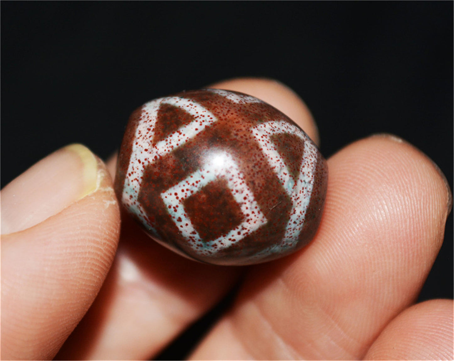 Tibetan Ancient Diamond Nine Eyes Dzi Bead Cinnabar Pendant Amulet Himalaya Old Antique Real Bloodspot Agate Nepal Three Eyed Pure Gzi Talisman Bracelet