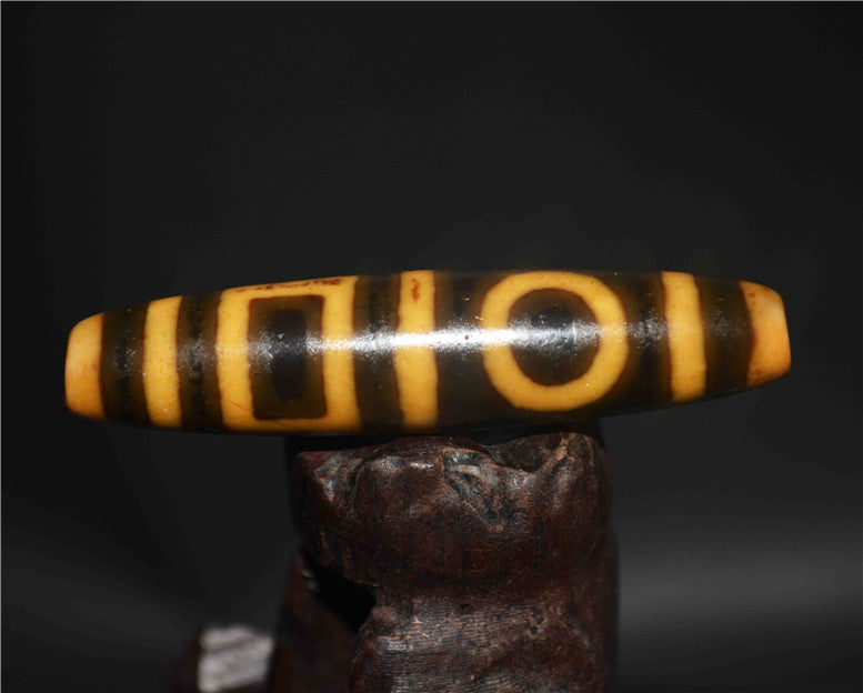 Tibetan Ancient Heaven and Earth Dzi Bead Amulet Himalayas Pure Sakor Namkor Gzi Pendant Genuine Old Antique Agate Talisman Bracelet