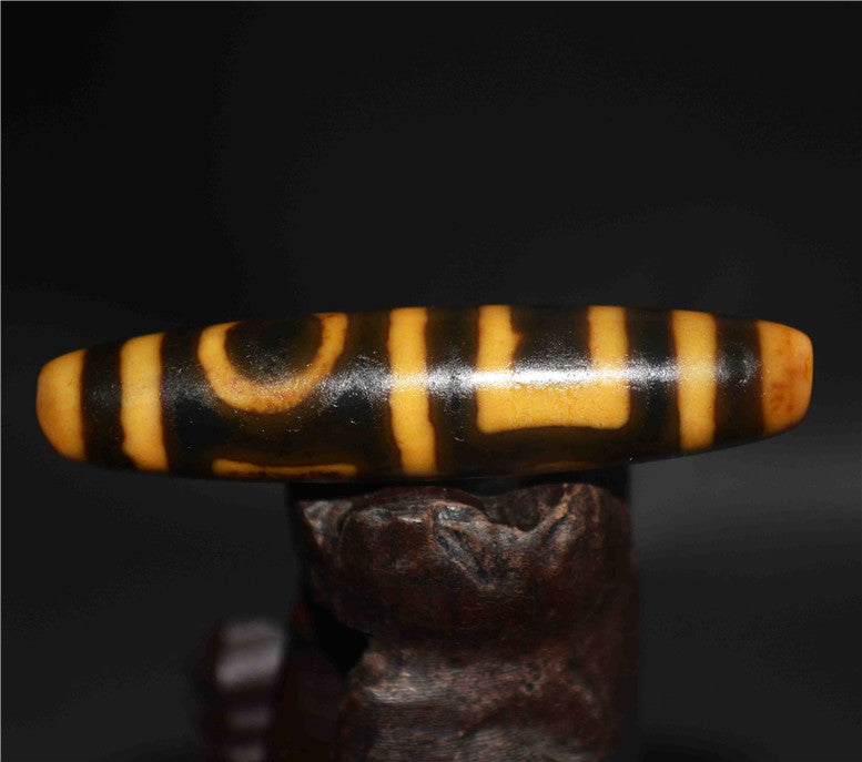 Tibetan Ancient Heaven and Earth Dzi Bead Amulet Himalayas Pure Sakor Namkor Gzi Pendant Genuine Old Antique Agate Talisman Bracelet