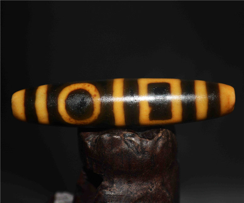 Tibetan Ancient Heaven and Earth Dzi Bead Amulet Himalayas Pure Sakor Namkor Gzi Pendant Genuine Old Antique Agate Talisman Bracelet