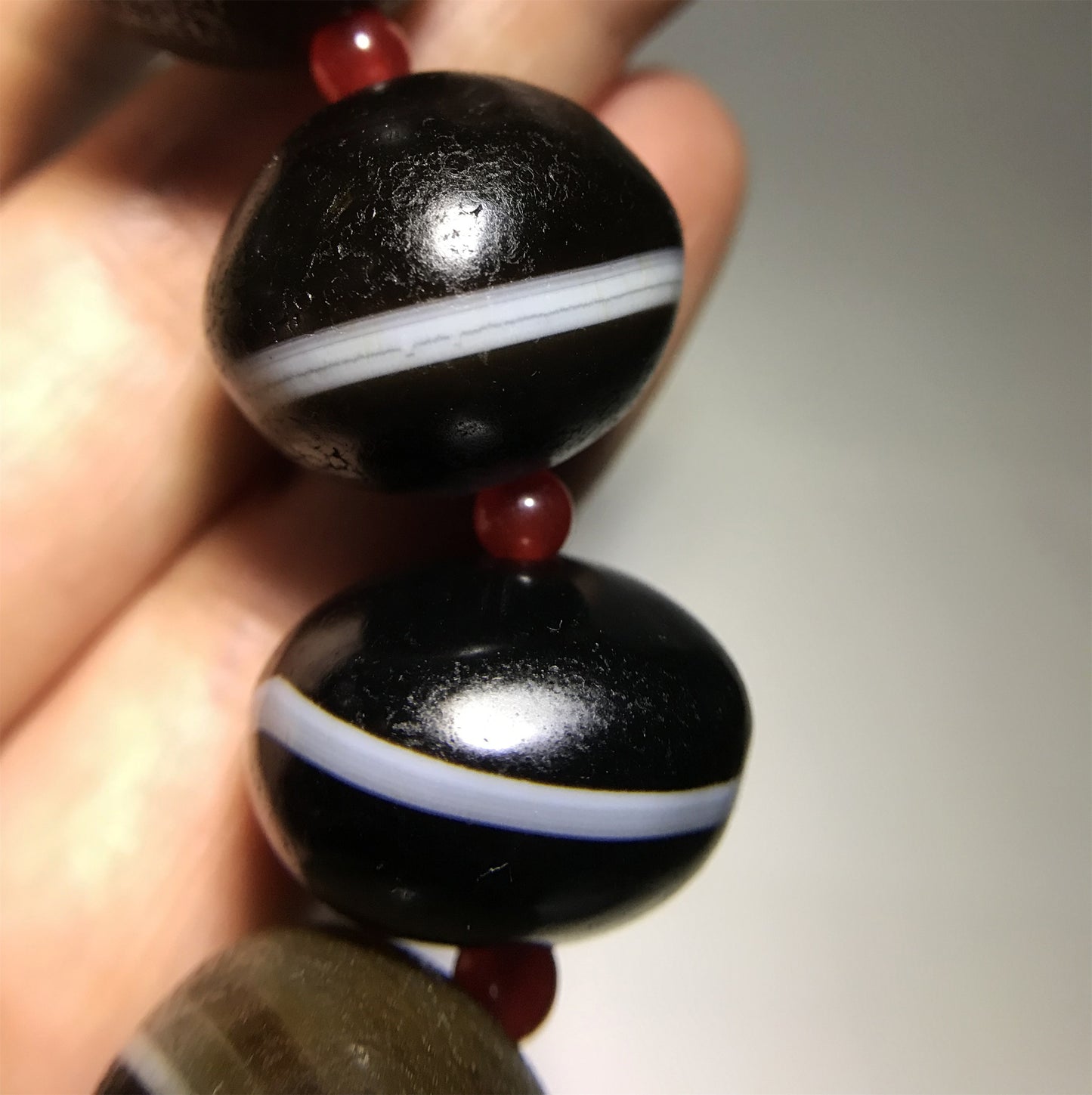 Tibetan Ancient Medicine Dzi Bead Bracelet Amulet Himalaya Real Banded Sulemani Agate Gzi Mala