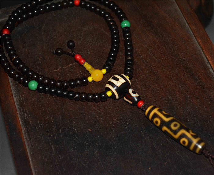 Tibetan Ancient Nine Eyes Dzi Bead Amulet Pendant Real Himalayan Agate 9 Eyed Gzi Talisman