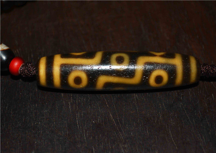 Tibetan Ancient Nine Eyes Dzi Bead Amulet Pendant Real Himalayan Agate 9 Eyed Gzi Talisman