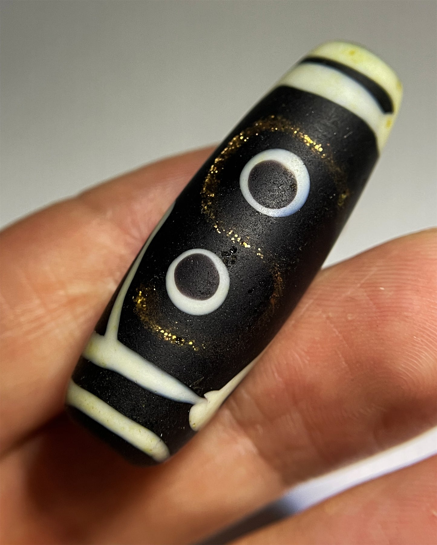 Tibetan Ancient Real Four Eyes Dzi Bead Amulet Pendant Himalayan Glass Genuine Pure 4 Eyed Gzi Old Antique Talisman Bracelet Authentic