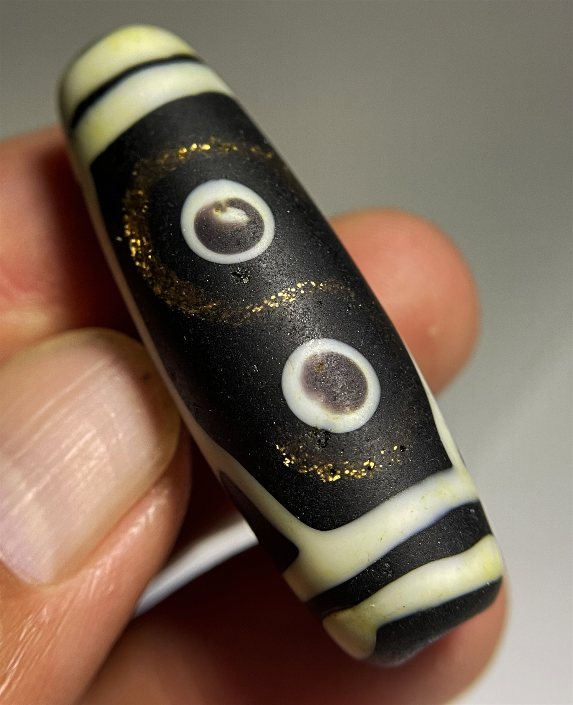 Tibetan Ancient Real Four Eyes Dzi Bead Amulet Pendant Himalayan Glass Genuine Pure 4 Eyed Gzi Old Antique Talisman Bracelet Authentic