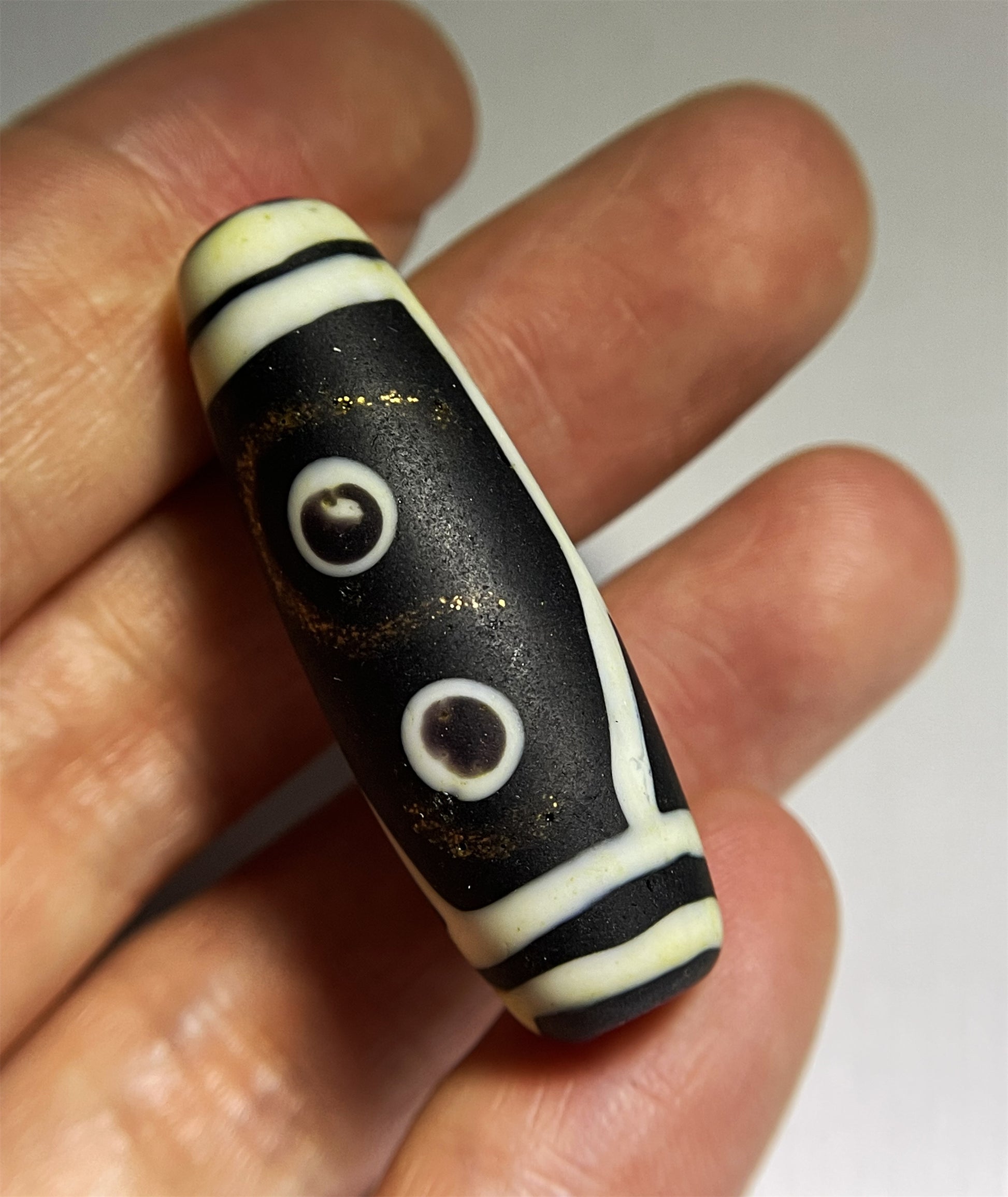 Tibetan Ancient Real Four Eyes Dzi Bead Amulet Pendant Himalayan Glass Genuine Pure 4 Eyed Gzi Old Antique Talisman Bracelet Authentic