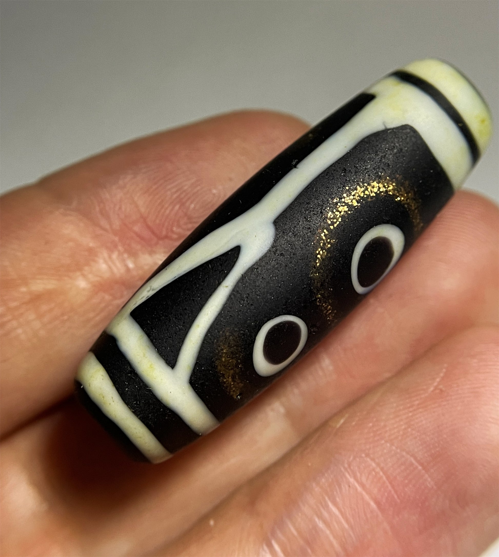Tibetan Ancient Real Four Eyes Dzi Bead Amulet Pendant Himalayan Glass Genuine Pure 4 Eyed Gzi Old Antique Talisman Bracelet Authentic