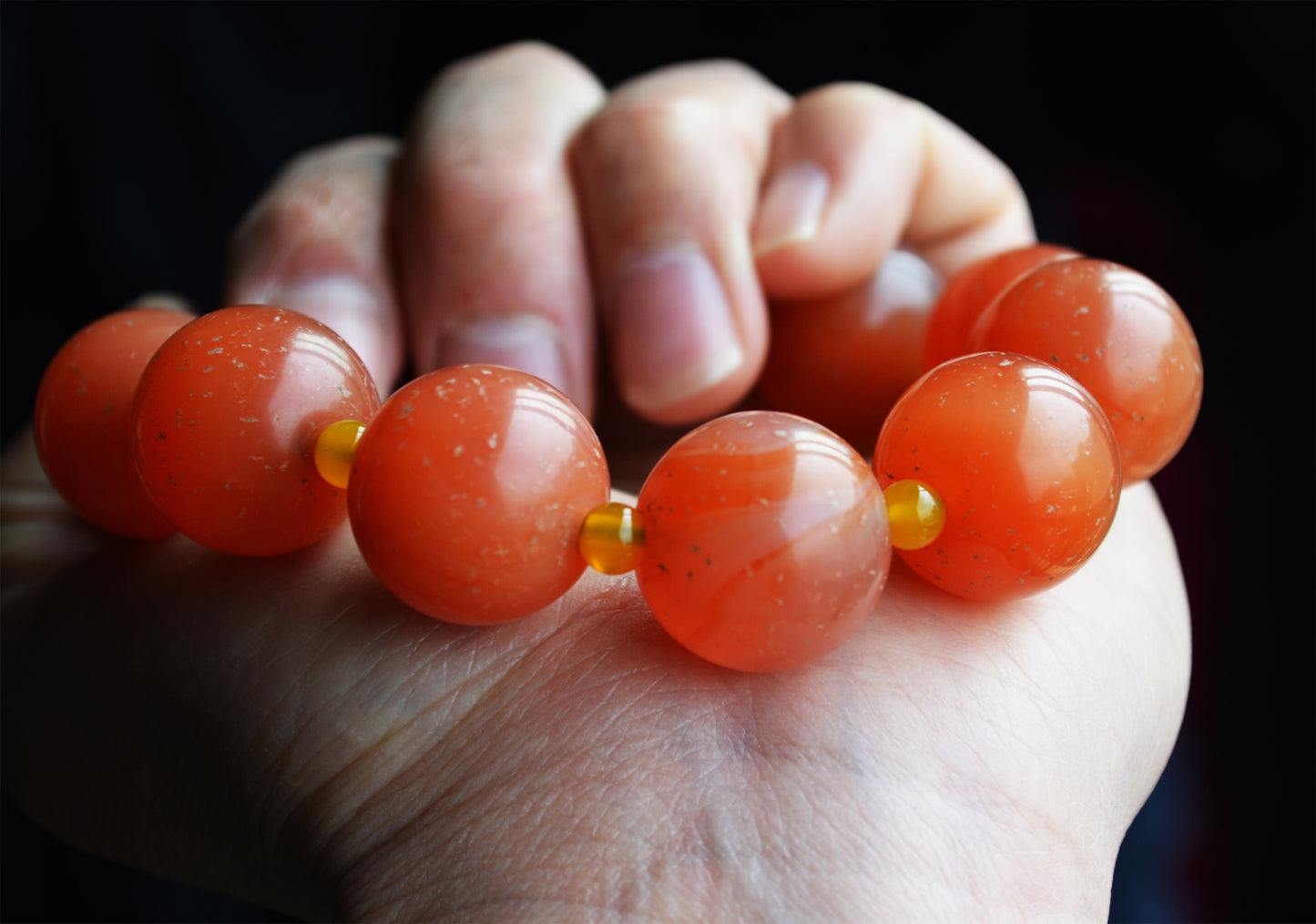 Tibetan Antique Nanhong Pema Raka Agate Bracelet Mala Prayer Beads Himalaya Carnelian Rosary Genuine Worry Amulet