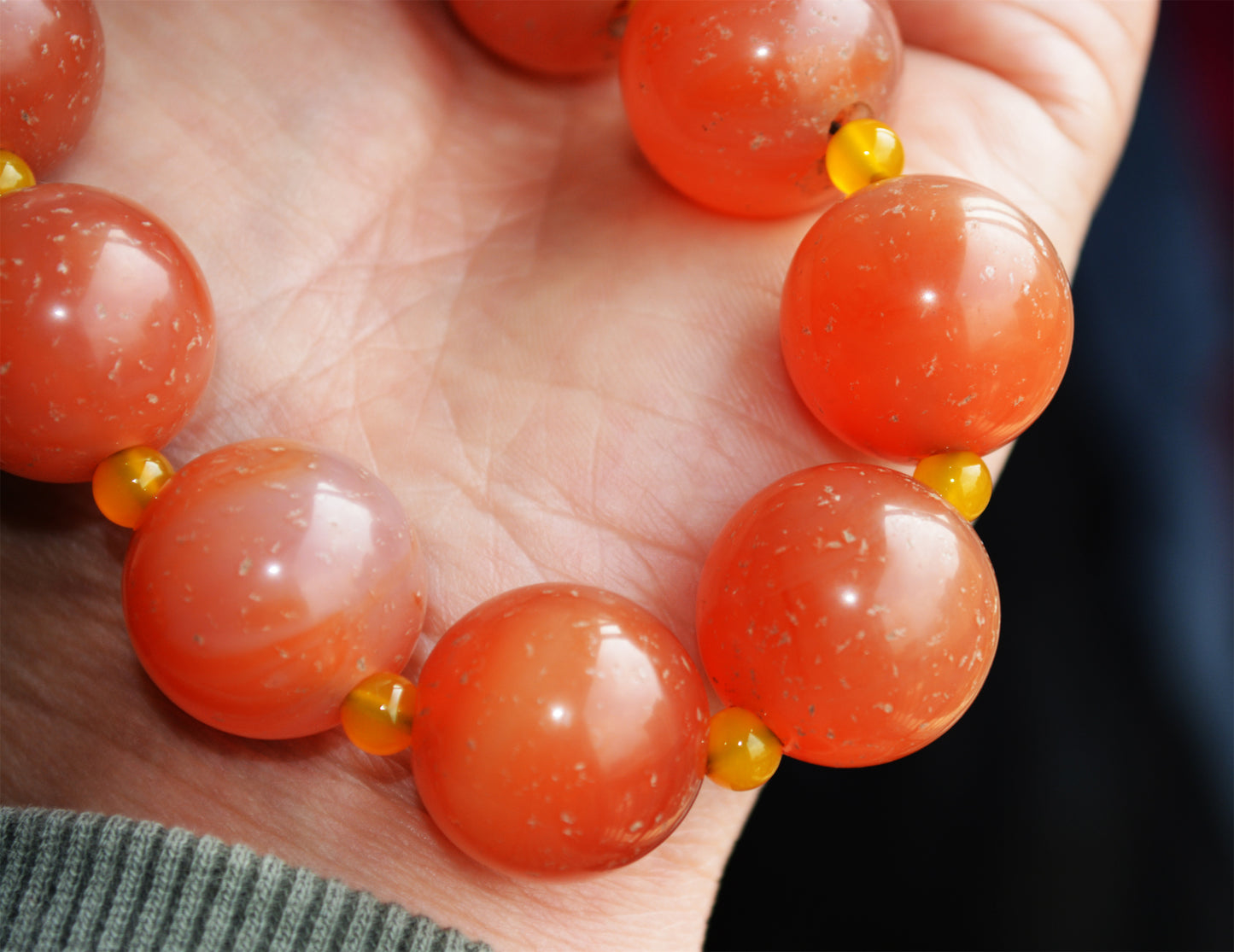 Tibetan Antique Nanhong Pema Raka Agate Bracelet Mala Prayer Beads Himalaya Carnelian Rosary Genuine Worry Amulet