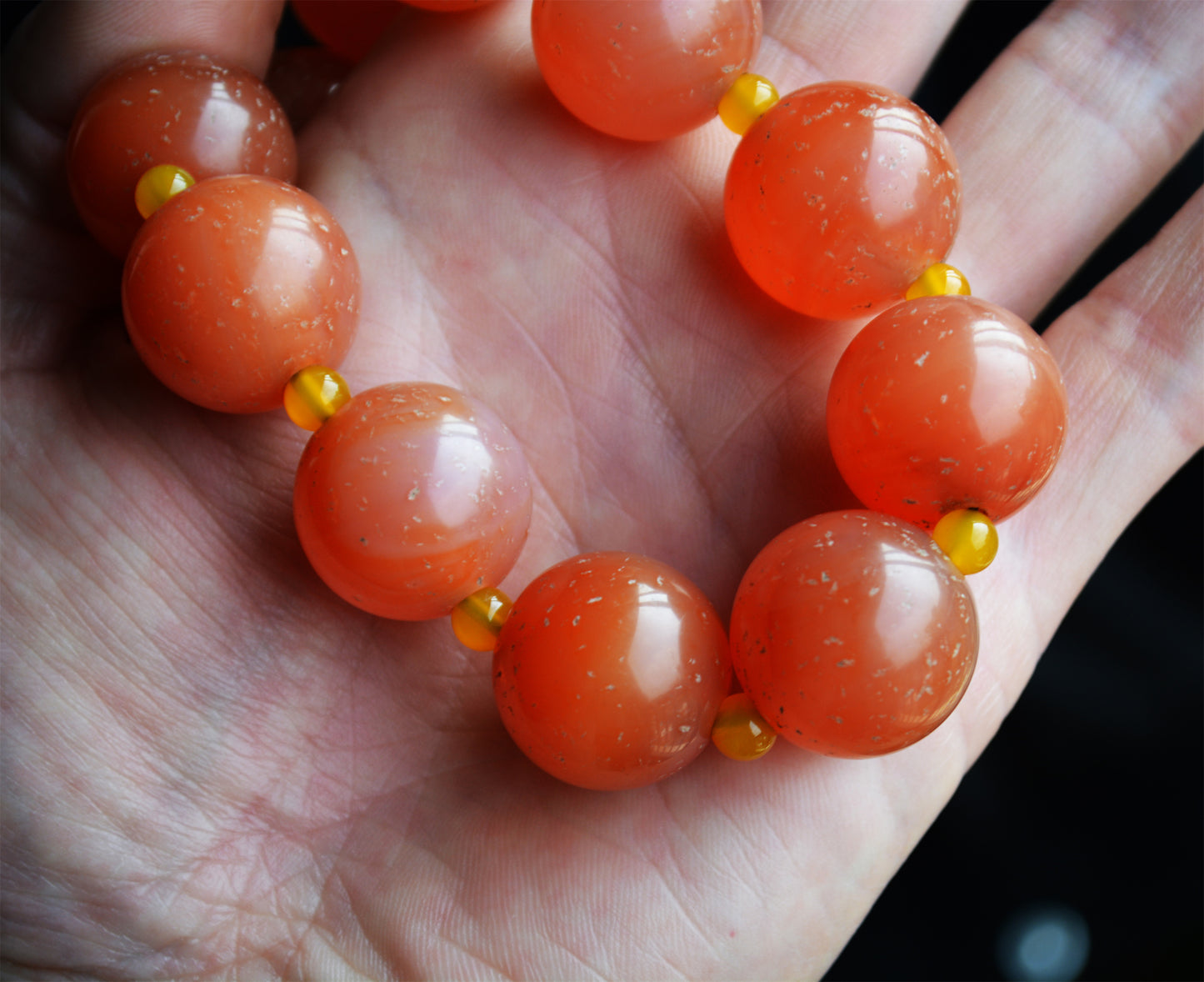 Tibetan Antique Nanhong Pema Raka Agate Bracelet Mala Prayer Beads Himalaya Carnelian Rosary Genuine Worry Amulet