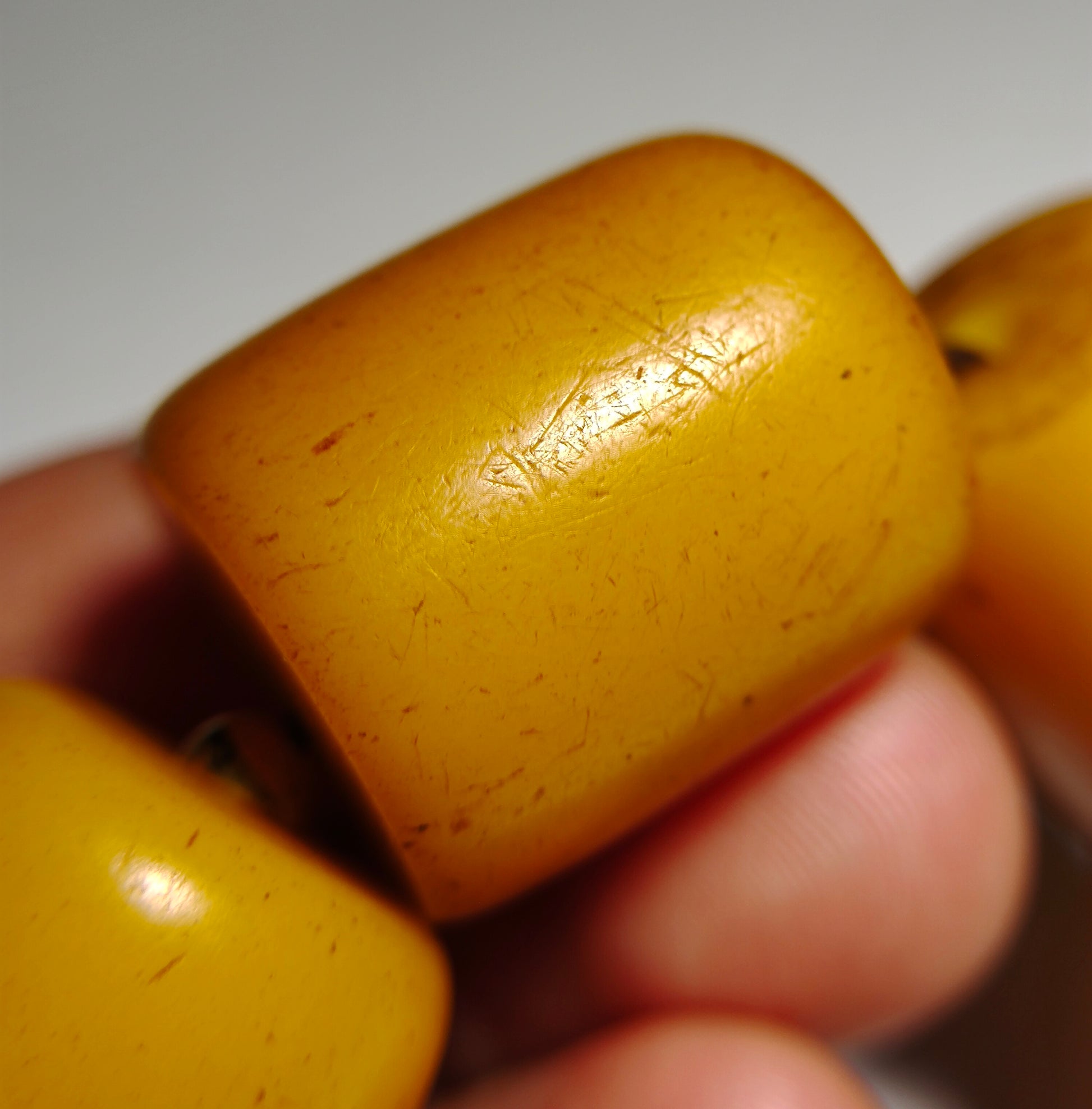 Tibetan Old Antique Egg Yolk Amber Bracelet Butterscotch Beads Mala Prayer Rosary