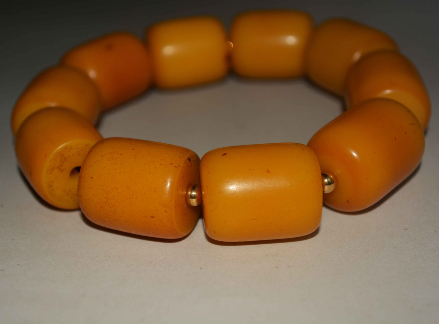 Tibetan Old Antique Egg Yolk Amber Bracelet Butterscotch Beads Mala Prayer Rosary