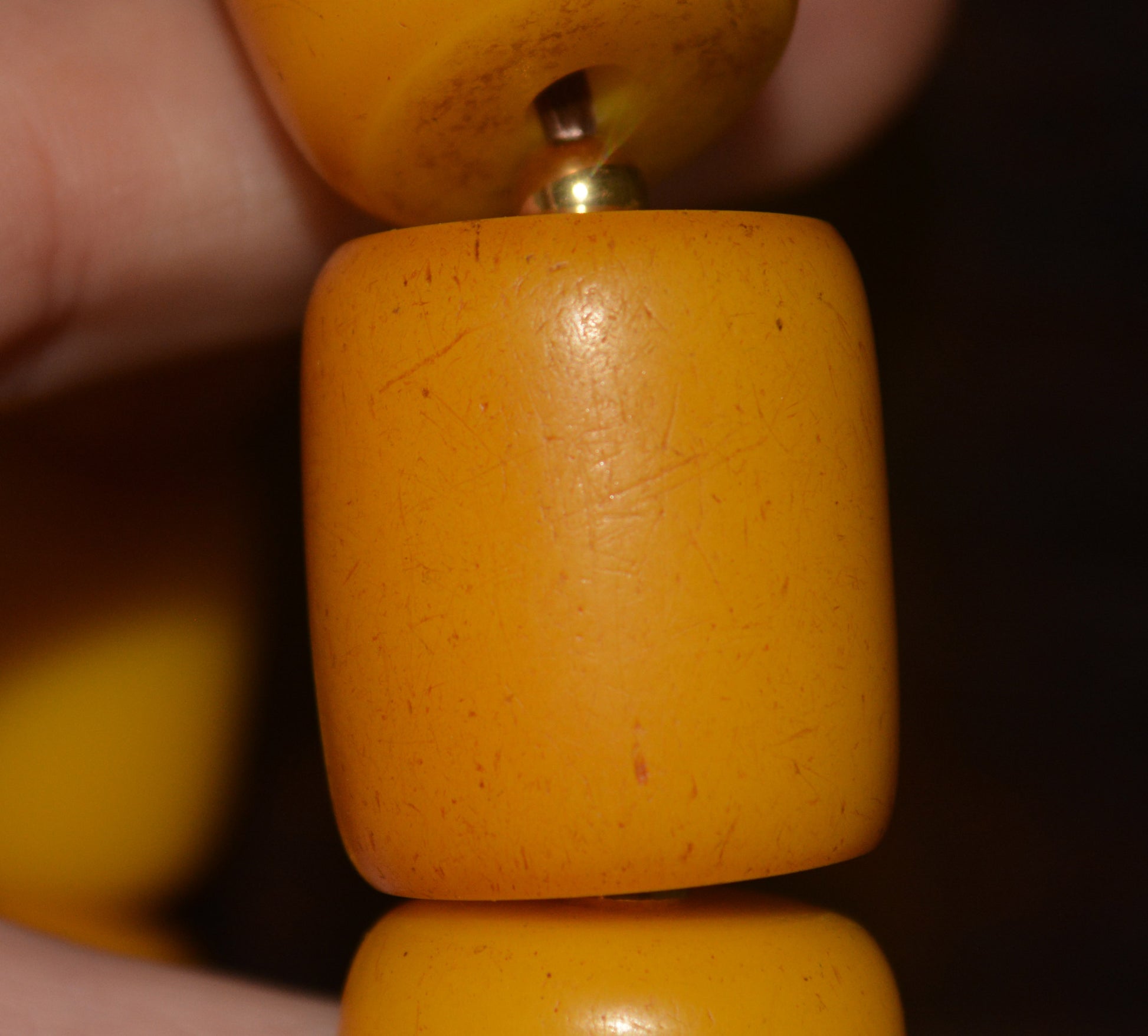 Tibetan Old Antique Egg Yolk Amber Bracelet Butterscotch Beads Mala Prayer Rosary
