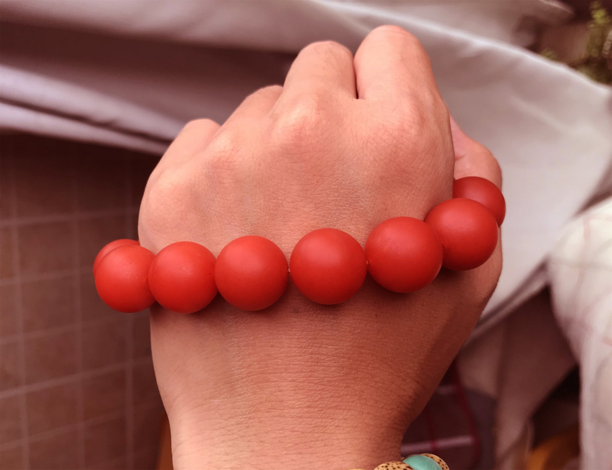Tibetan Old Antique Pema Raka Agate Bracelet Mala Prayer Beads Nanhong Carnelian Rosary Himalaya Genuine Worry Amulet