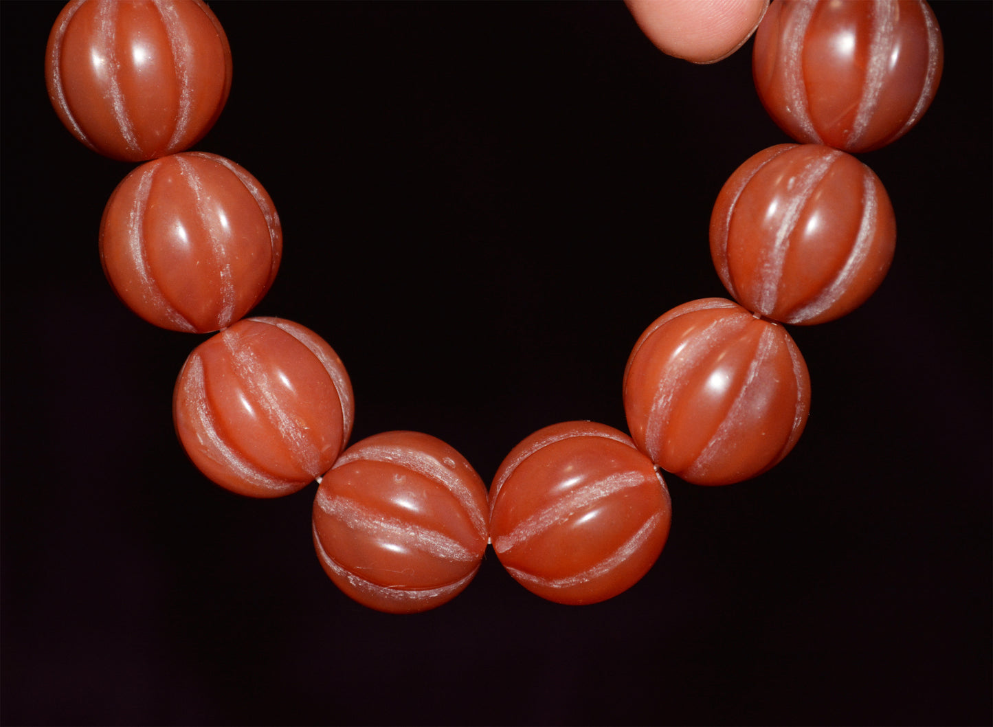Tibetan Old Antique Pema Raka Nanhong Agate Bracelet Mala Prayer Beads Himalayan Carnelian Melon Pumpkin Rosary Genuine Worry Amulet