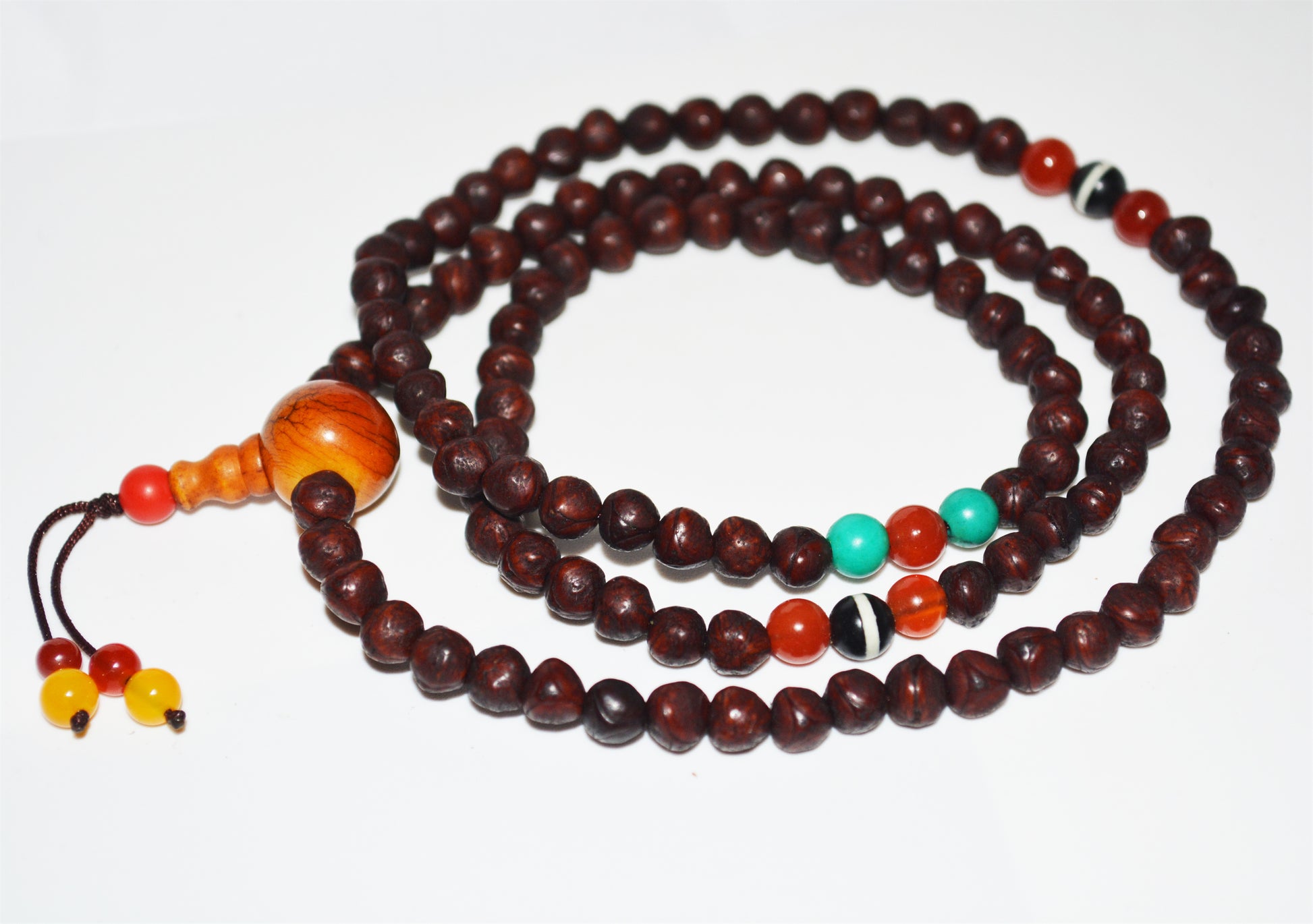 Tibetan Old Antique Phoenix Eye Bodhi Seeds Bracelet Mala Prayer Beads 108 Rosary Nepal Fengyan Puti Buddhism