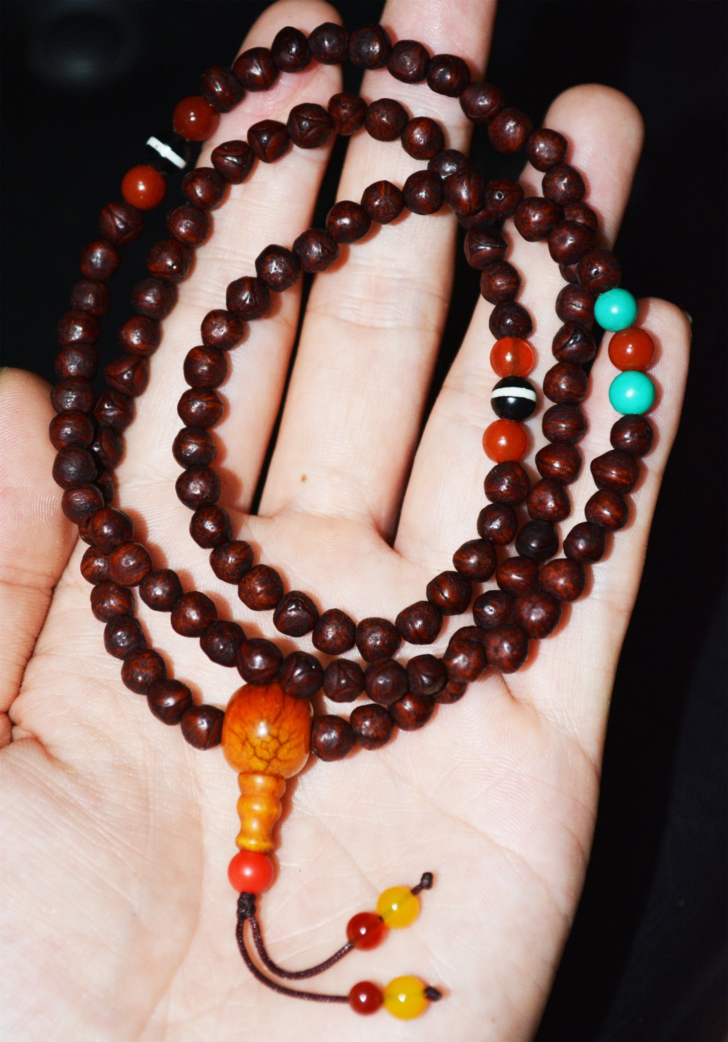 Tibetan Old Antique Phoenix Eye Bodhi Seeds Bracelet Mala Prayer Beads 108 Rosary Nepal Fengyan Puti Buddhism