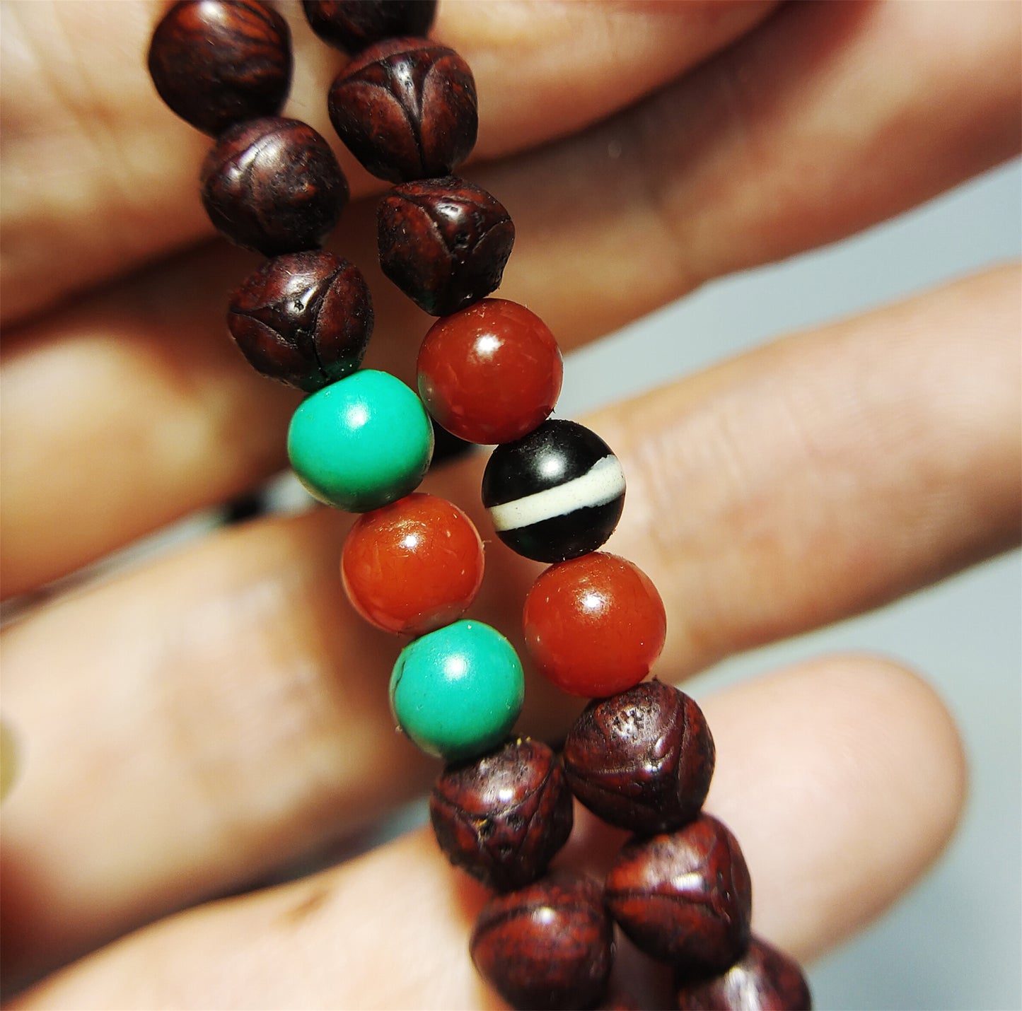 Tibetan Old Antique Phoenix Eye Bodhi Seeds Bracelet Mala Prayer Beads 108 Rosary Nepal Fengyan Puti Buddhism