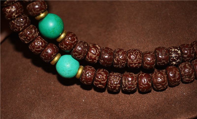 Tibetan Old Antique Rudraksha Bodhi Seeds Bracelet Mala Prayer Beads 108 Rosary Himalayas