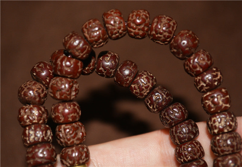 Tibetan Old Antique Rudraksha Bodhi Seeds Bracelet Mala Prayer Beads 108 Rosary Himalayas