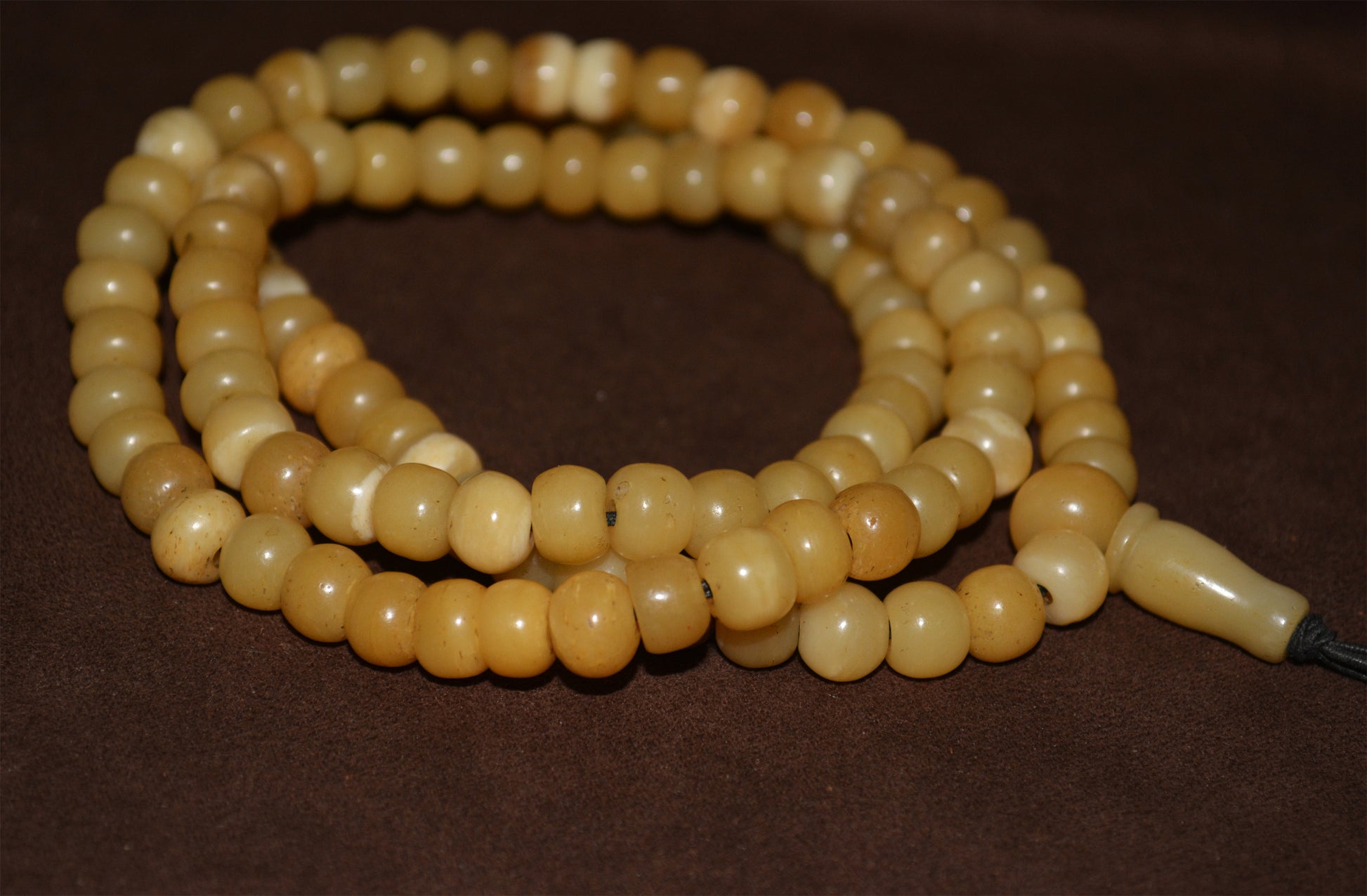 Tibetan Old Antique Yak Bone Skull Mala Prayer Beads Bracelet Amulet Real Kapala Rosary Necklace Lucky Talisman