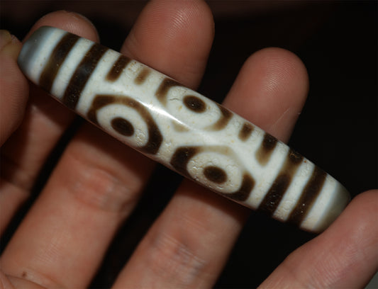 Tibetan Real Ancient Dragon Six Eyes Dzi Bead Amulet Pendant Himalayan Old Agate Nepal 6 Eyed Pure Gzi
