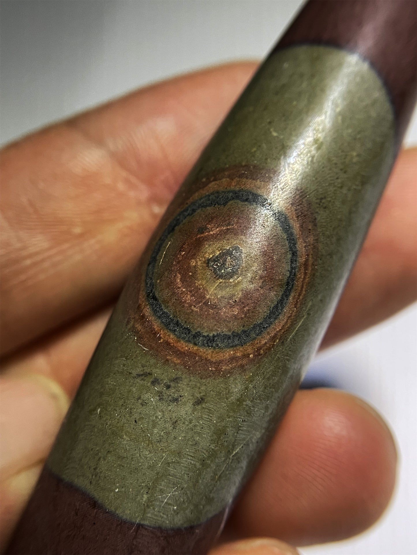 Tibetan Real Ancient Sky Buddha's Eye Dzi Bead Amulet Himalayas Pendant Agate Pure Two Eyed Gzi Old Genuine Talisman