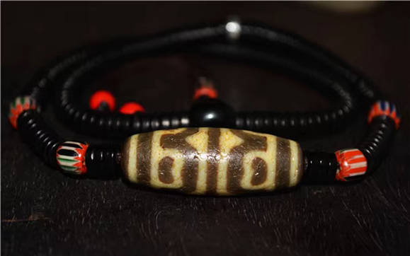 Tibetan Real Old Ancient Lotus Dzi Bead Amulet Pendant Himalayan Agate Pure Six Eyes Gzi Old Antique Talisman Bracelet