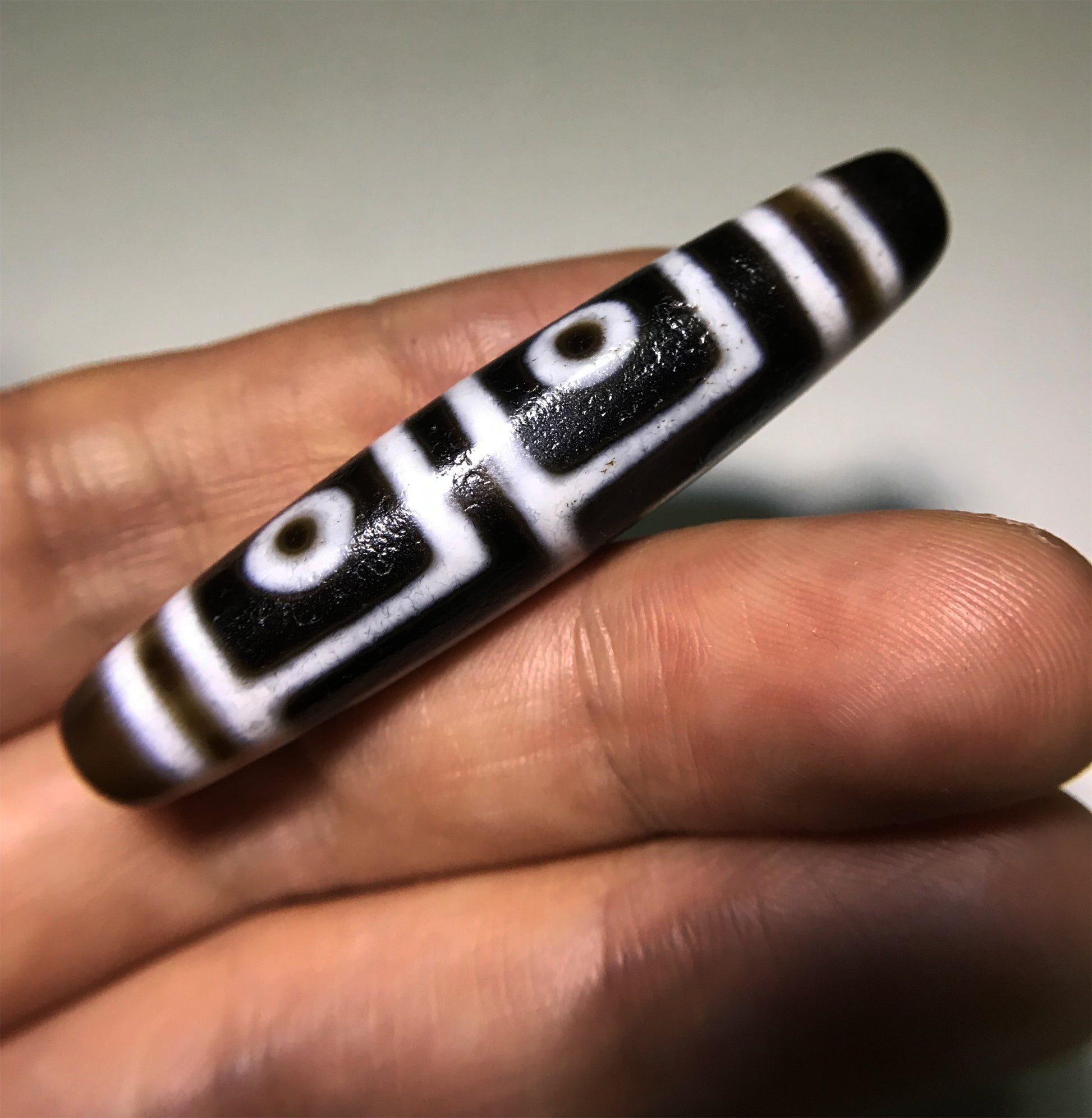 real ancient tibetan four eyes dzi bead amulet pendant genuine himalaya agate old antique 4 eyed pure gzi talisman