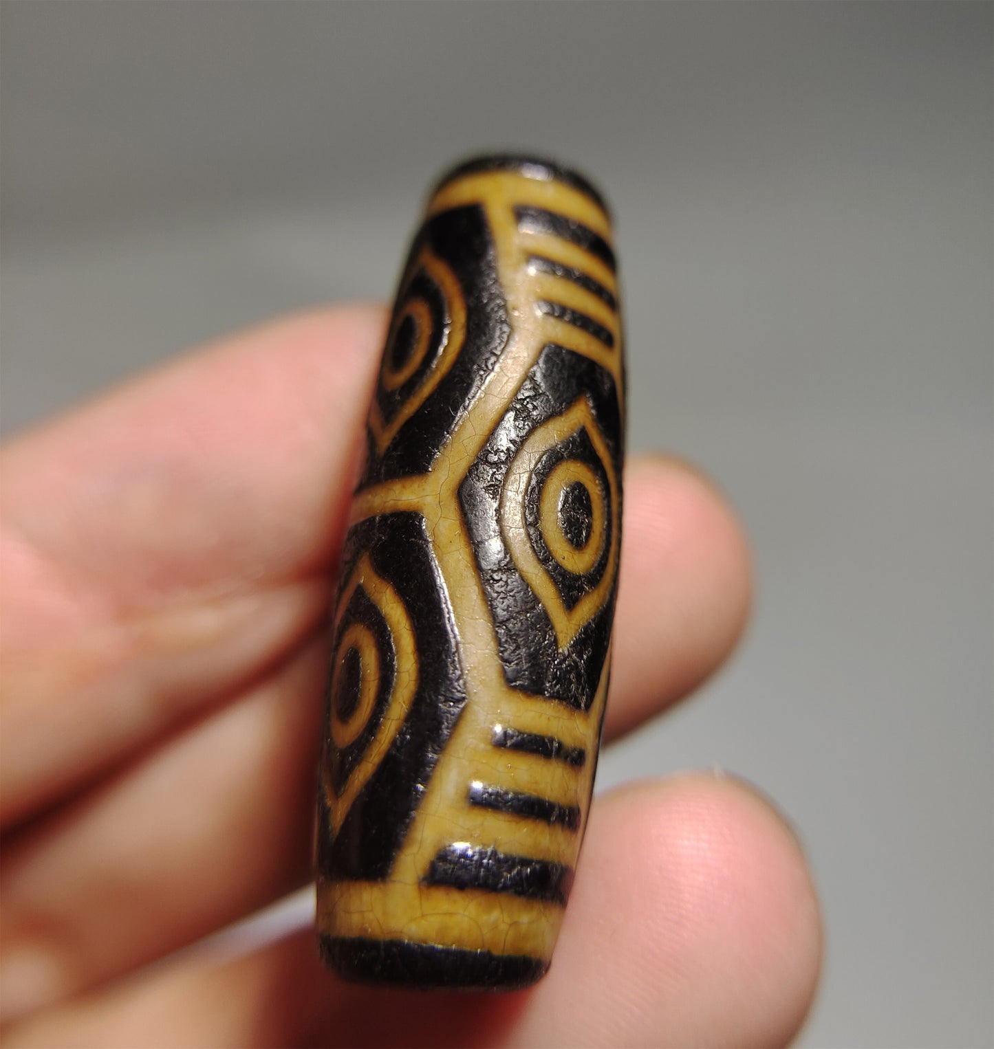 real ancient tibetan six eyed dragon dzi bead amulet pendant genuine old antique himalaya agate pure gzi talisman