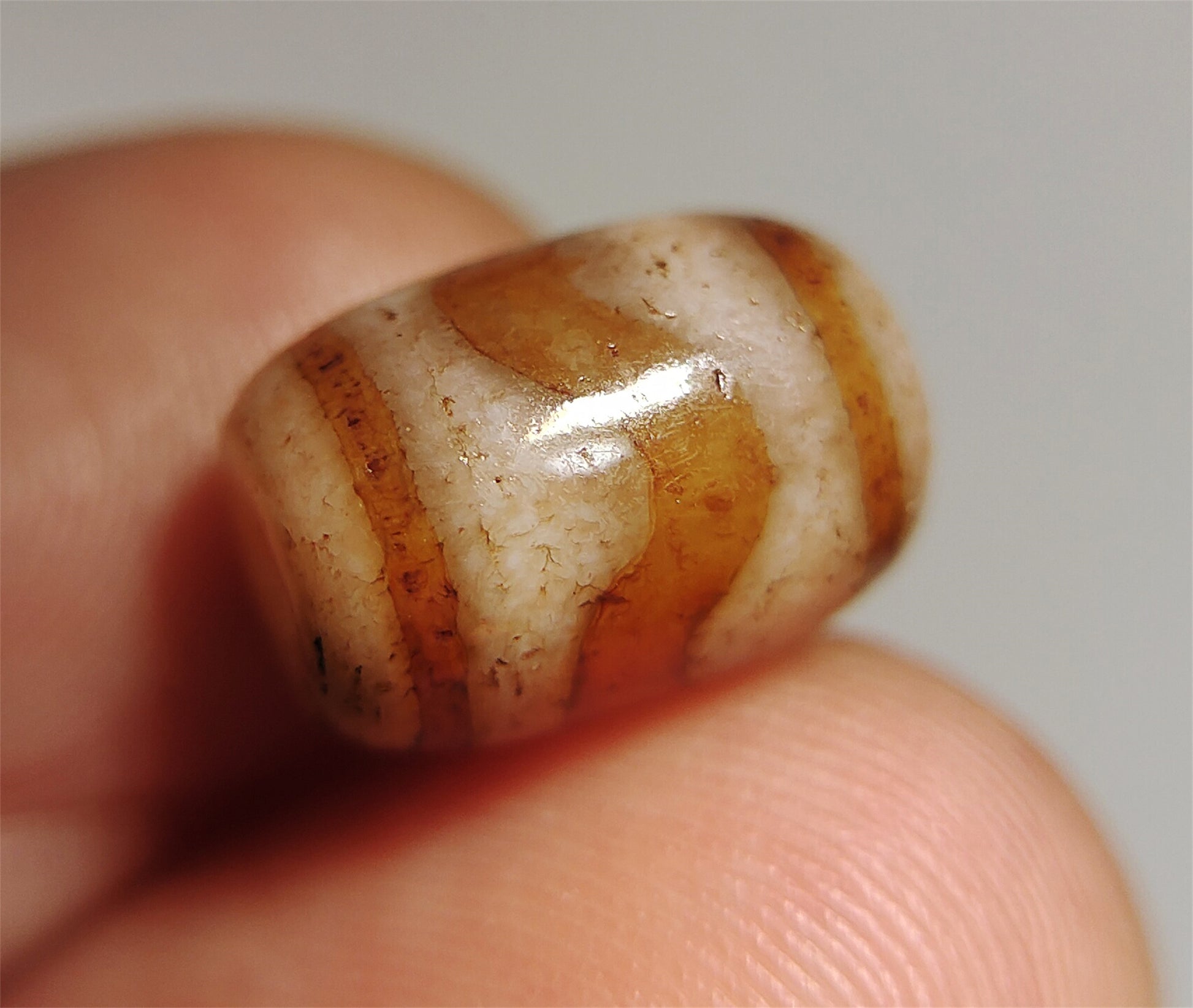 real ancient tibetan tiger tooth dzi bead amulet pendant genuine old antique himalaya agate pure water wave gzi talisman