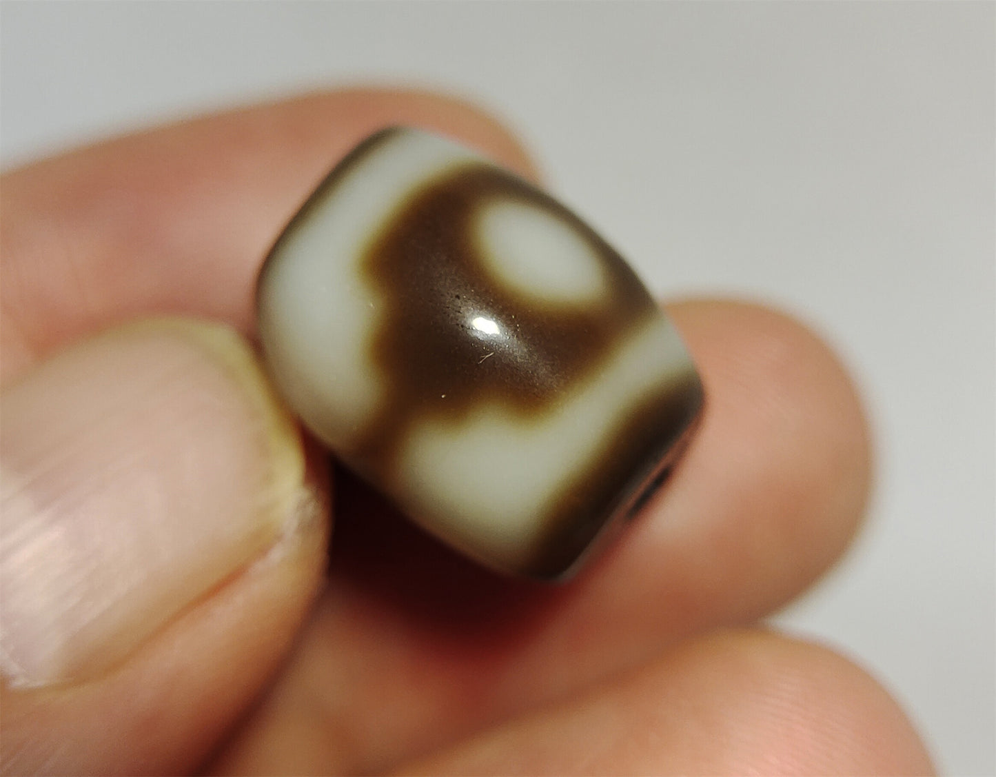 real ancient tibetan two eyed dzi bead amulet pendant genuine old antique himalaya agate pure 2 eyes gzi talisman