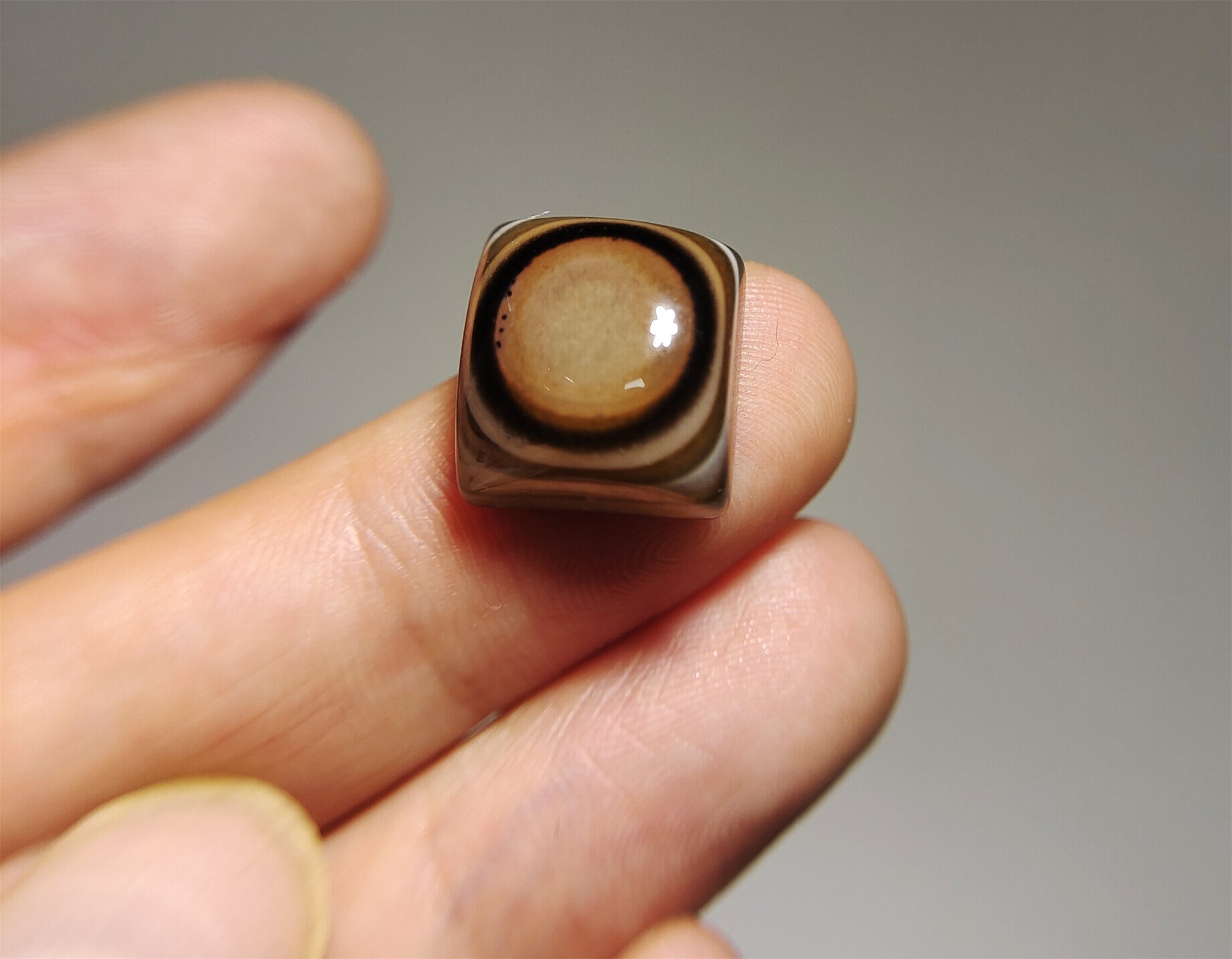 real himalaya antique lukmik eye dzi bead amulet genuine old antique luk mik banded agate one natural tibetan pyu gzi talisman