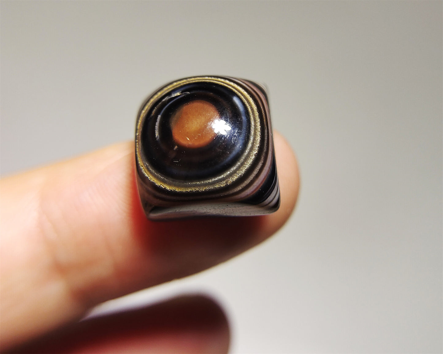 real himalaya antique lukmik eye dzi bead amulet genuine old luk mik banded agate one natural tibetan pyu gzi